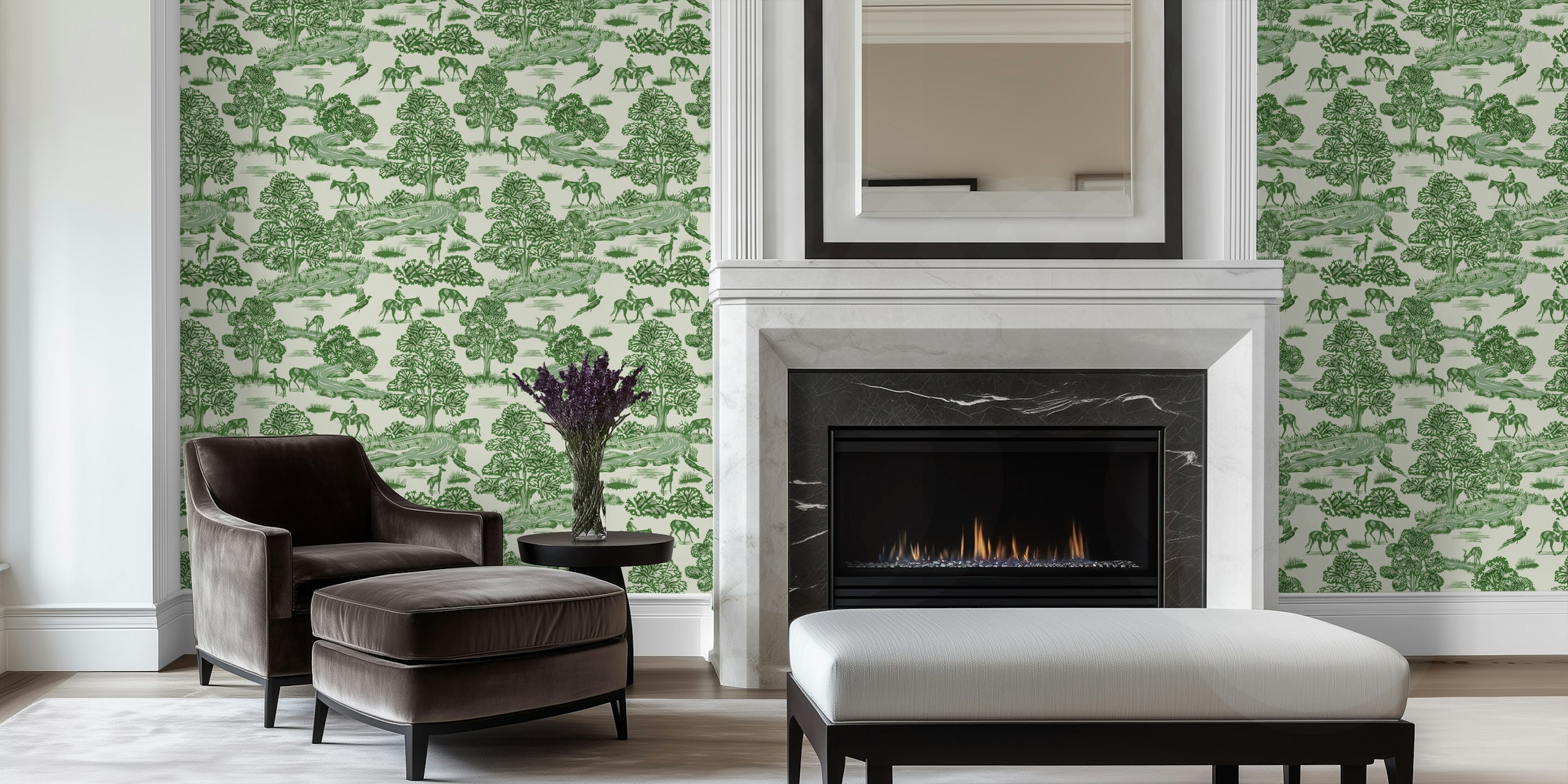 Country Brook Green wallpaper pattern