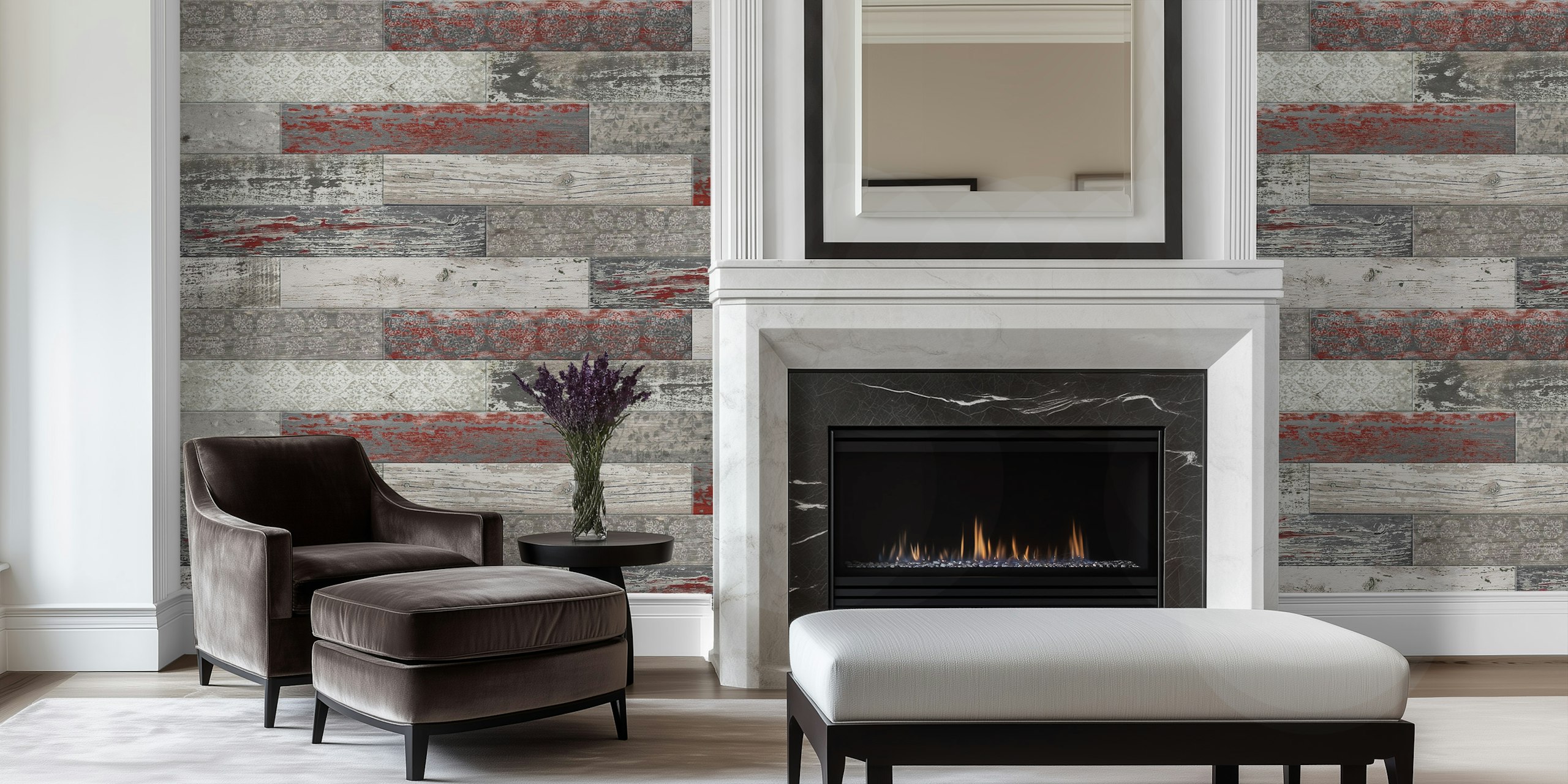 Vintage wood tiles pattern in a room