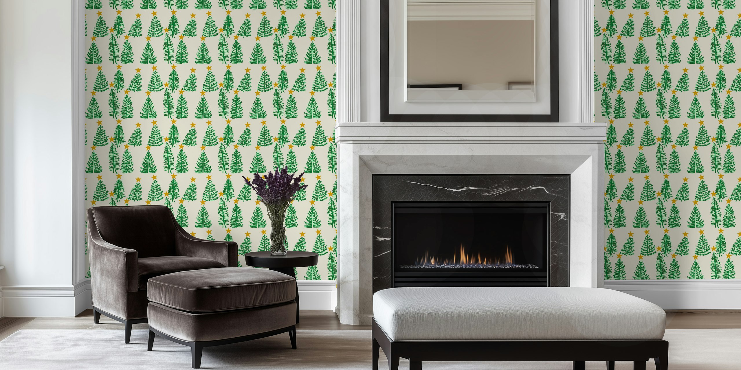 design de papier peint Christmas tree forest