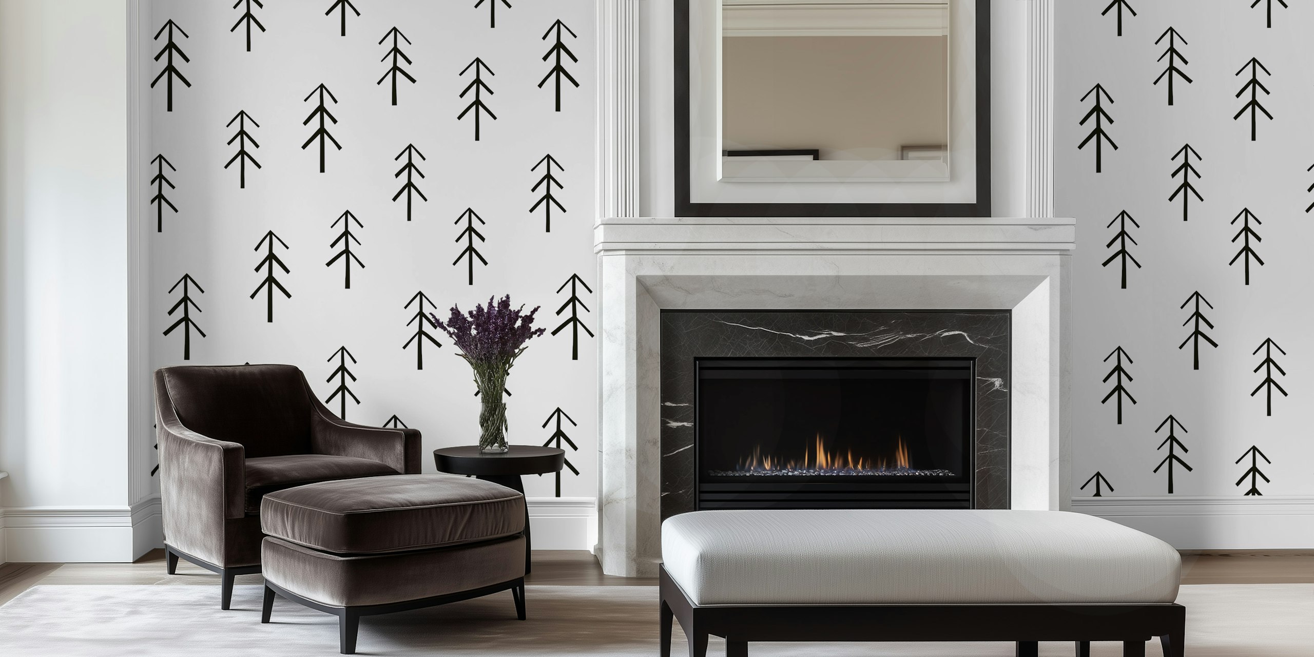 Zwart-witte forest ontwerp
