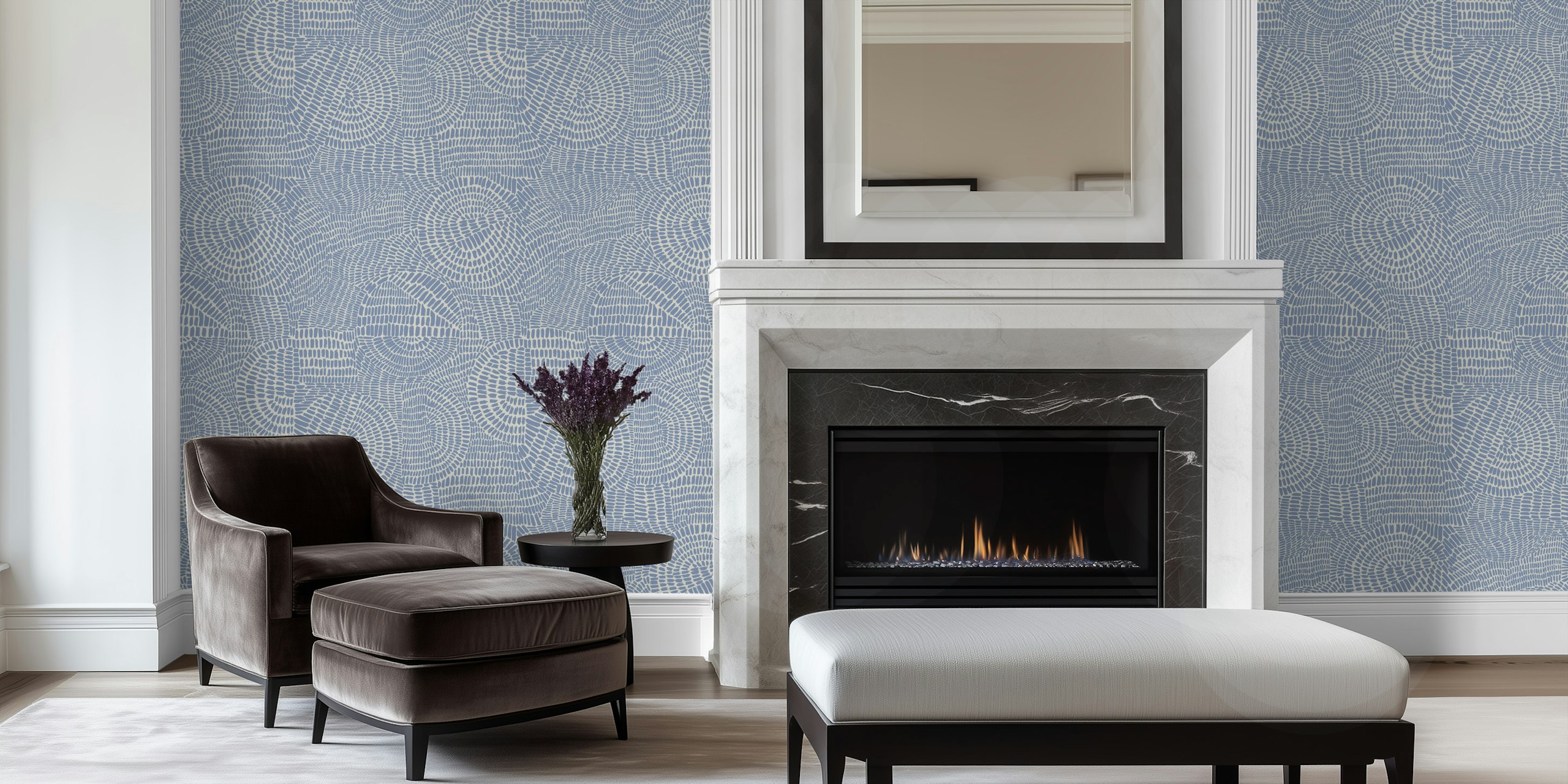 Abstract blue geometric pattern wallpaper