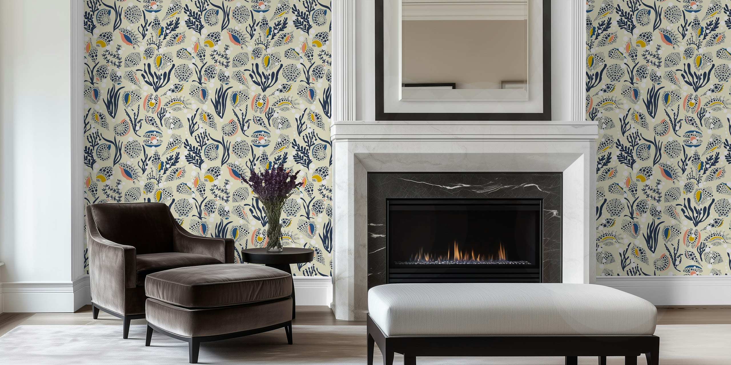 Under the sea wallpaper design in a room
