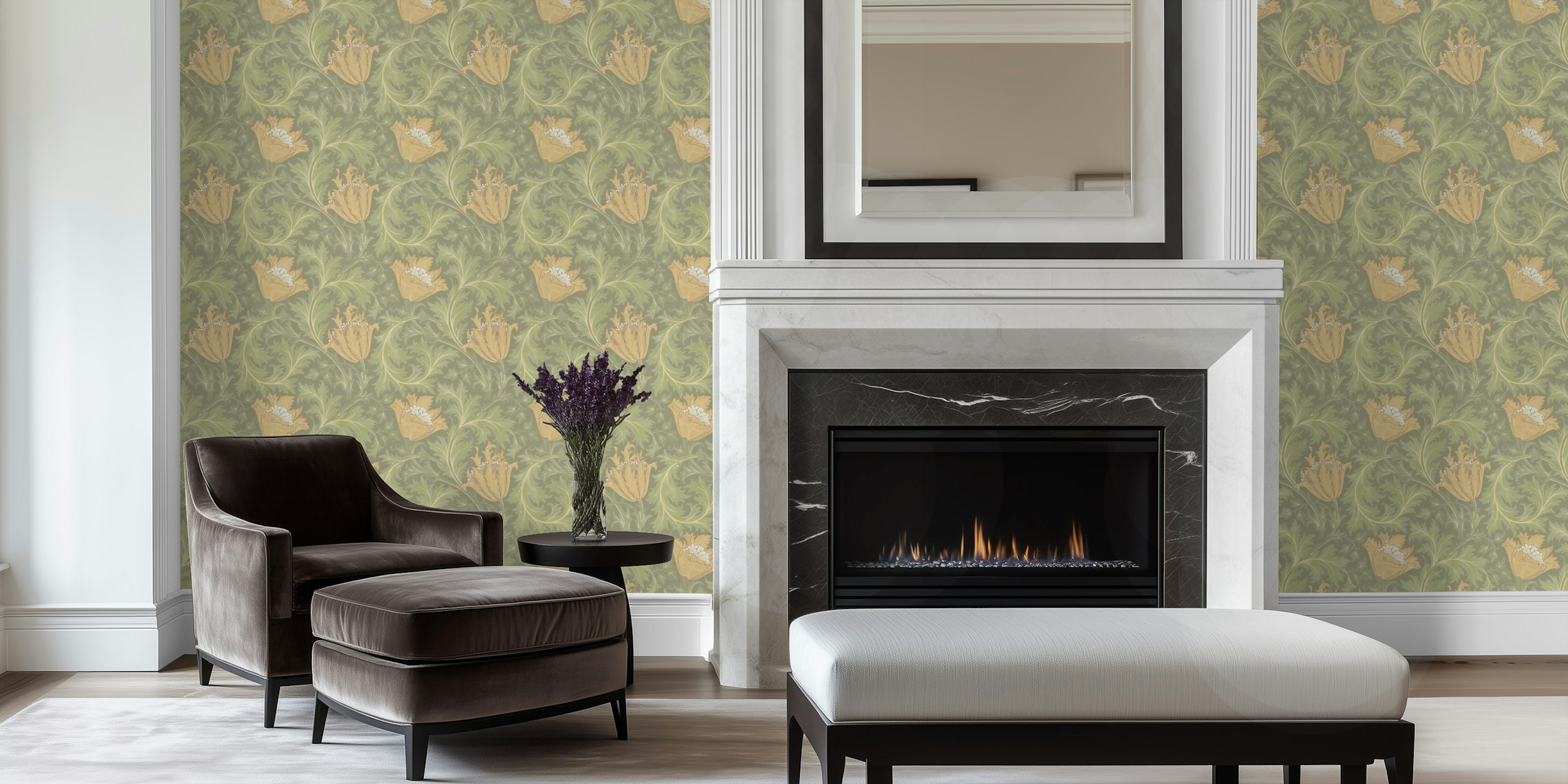 William Morris Anemone wallpaper in a room