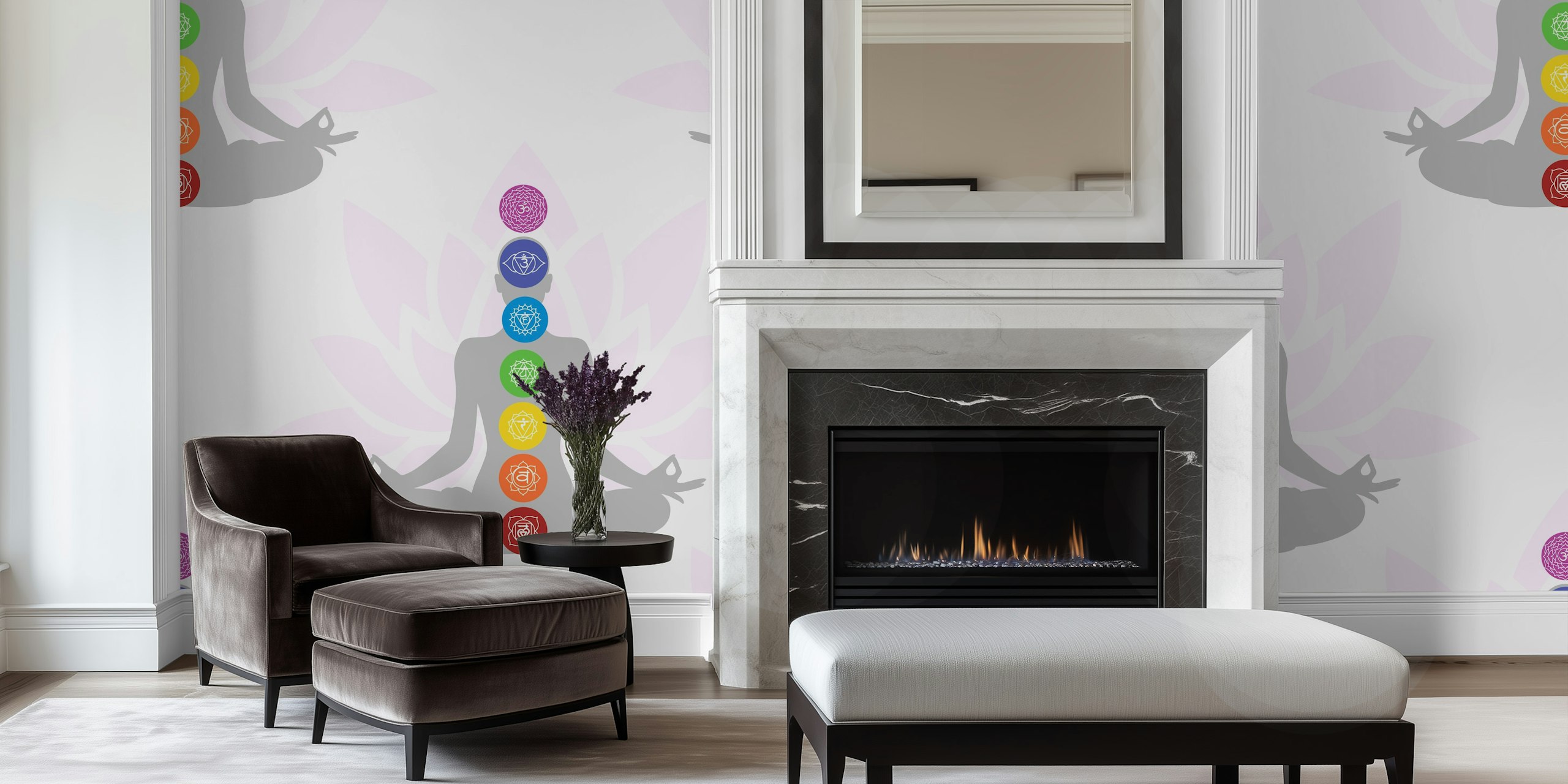 Seven Chakras Pattern 2 wallpaper in a room