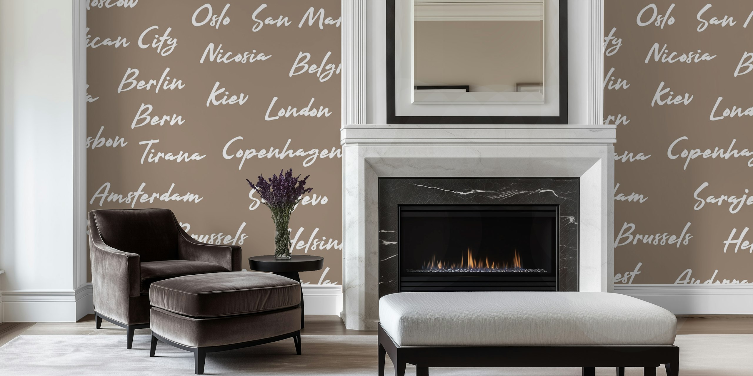 Capital Cities of Europe wallpaper in room