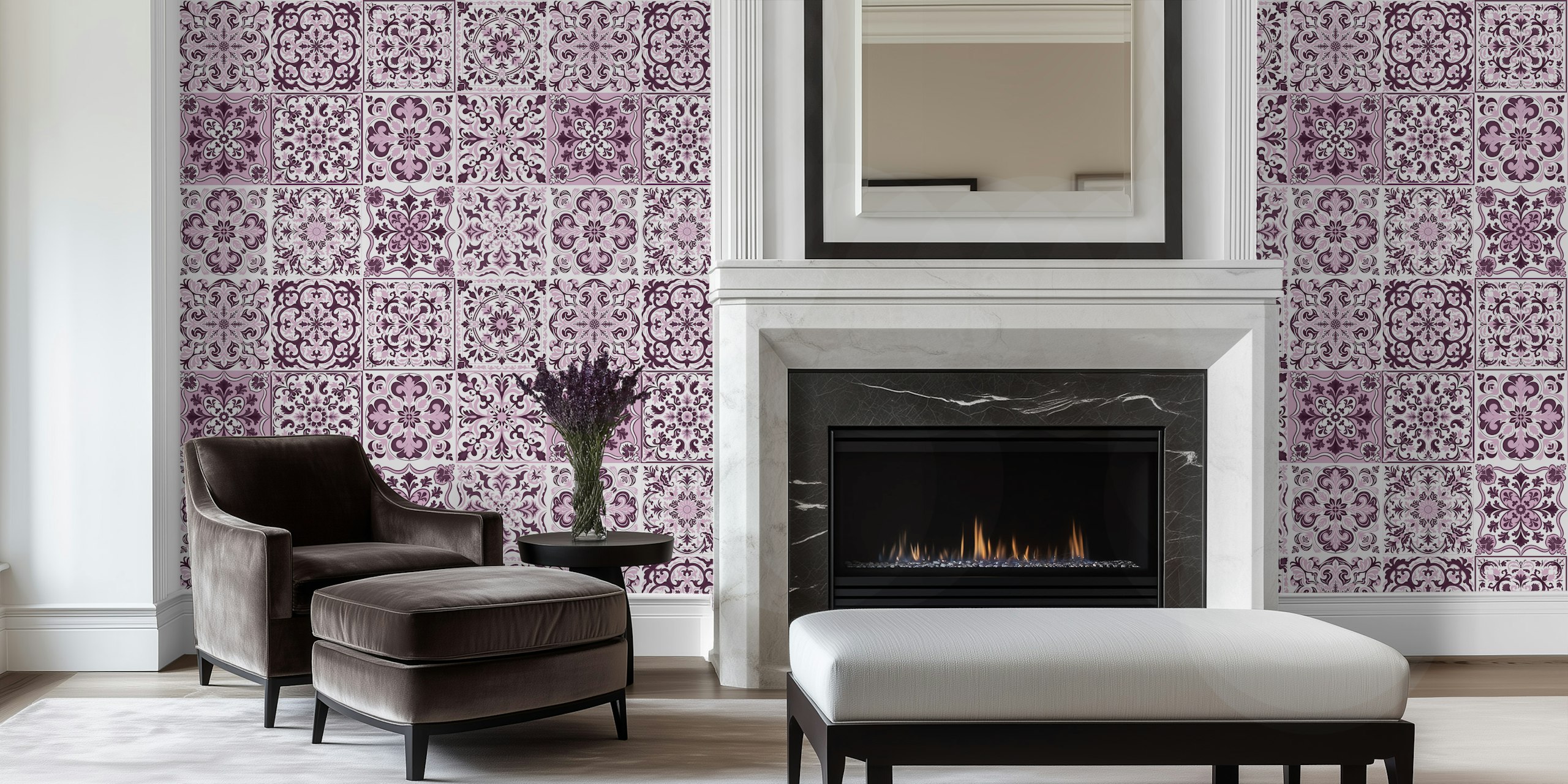 Mixed Ceramic Tiles 5 - Purple dizajn tapete