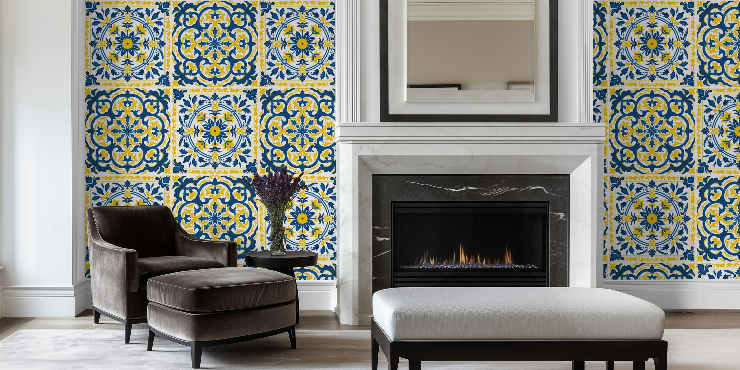 Mixed Two Ceramic Tiles 2 wallpaper in a room