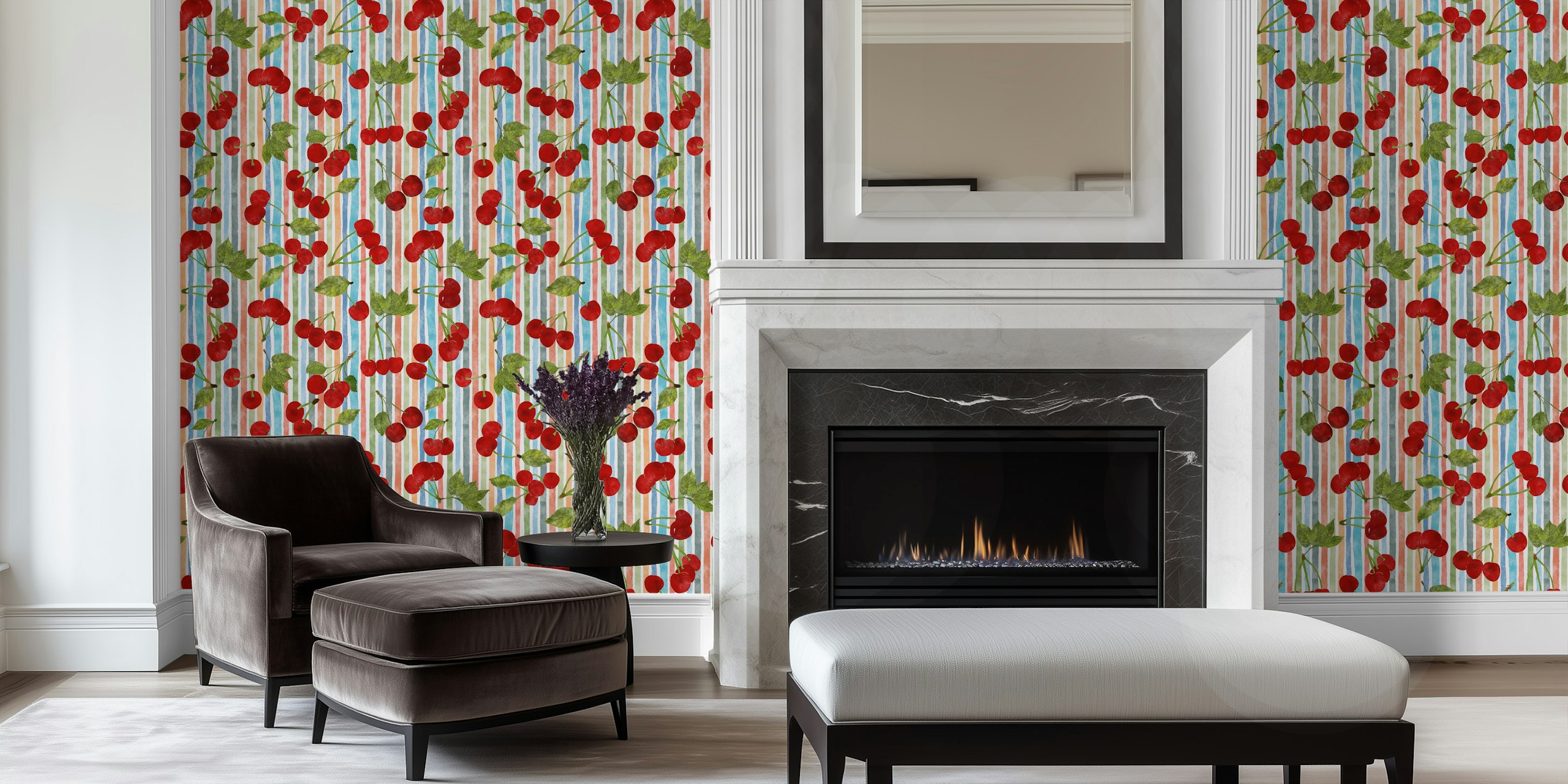 Red Watercolor Cherries design tapety