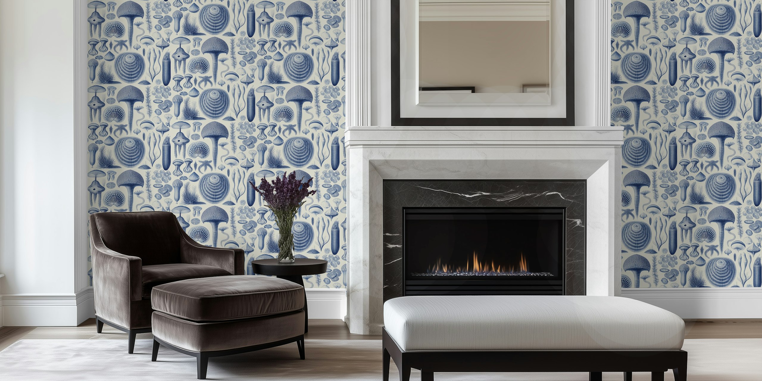 Woodland Elements wallpaper in a room