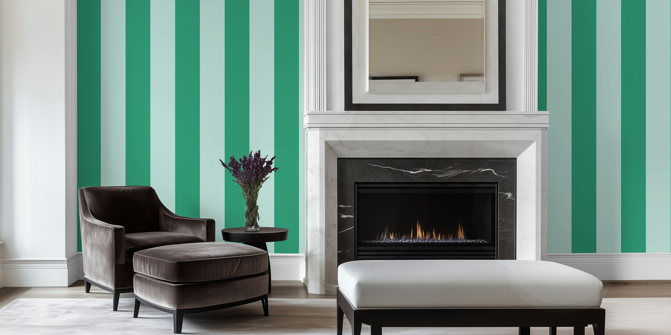 Bold vertical stripes behang in een kamer