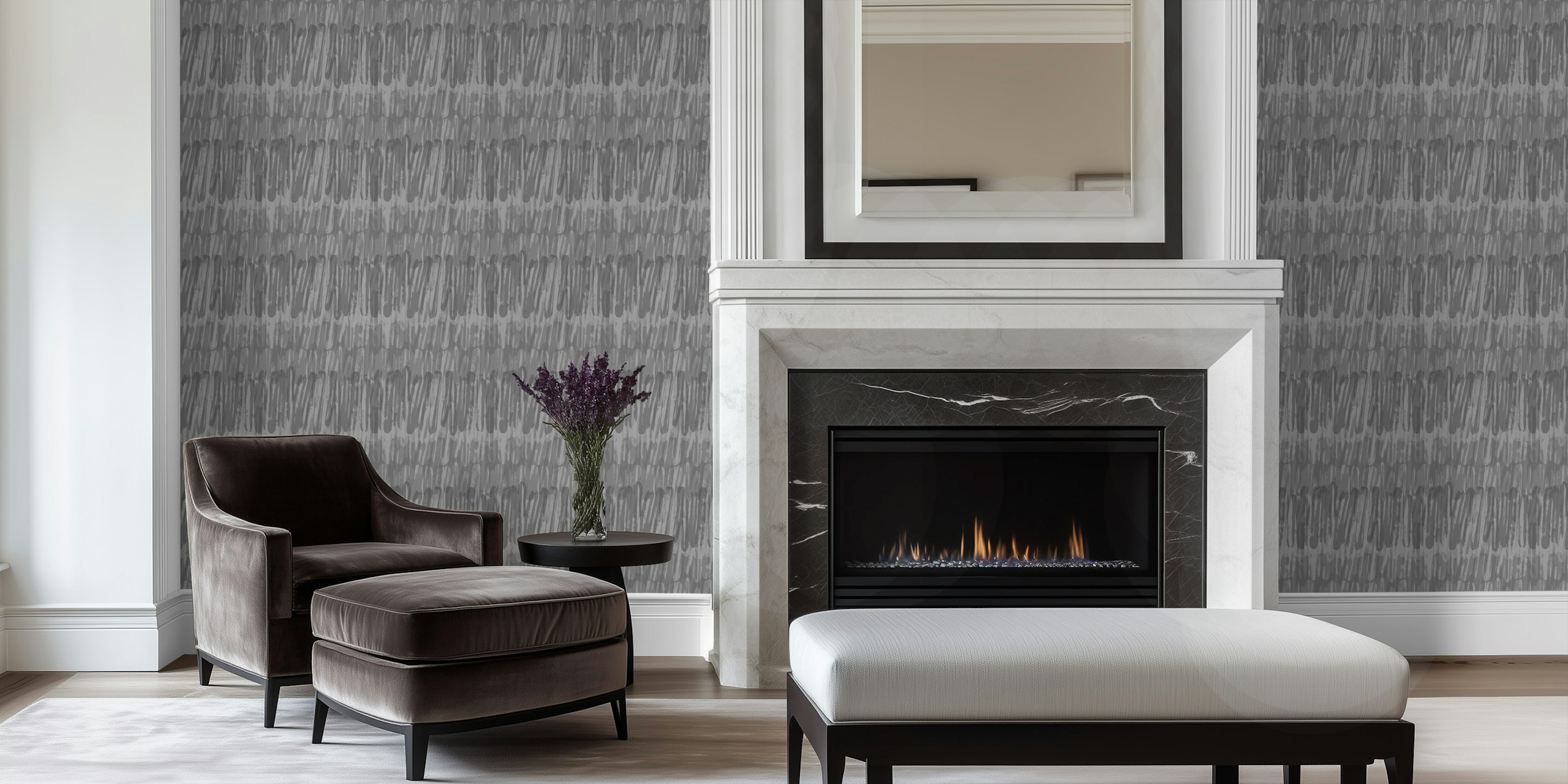 Grey Spectrum Strokes wallpaper in a room