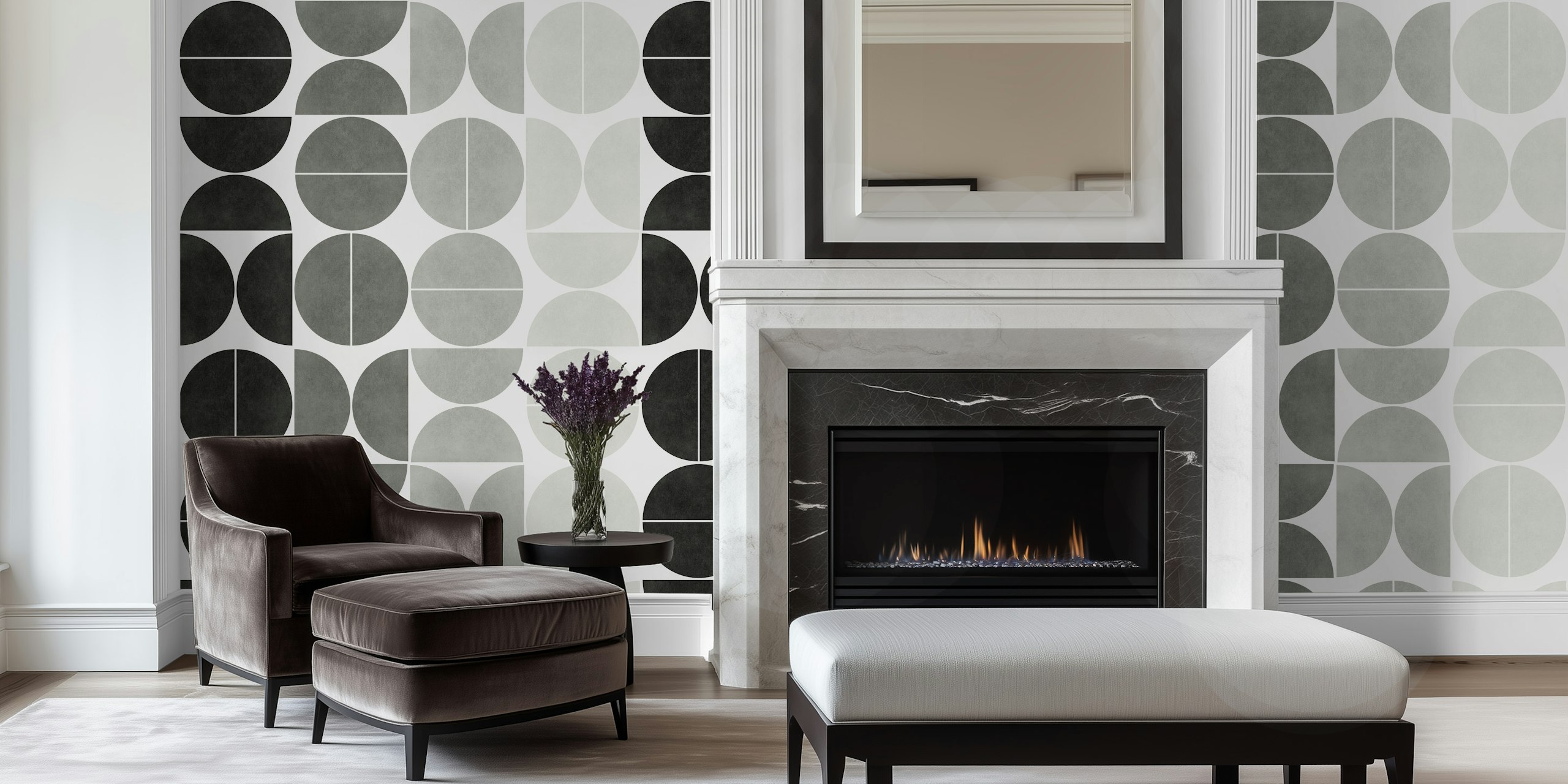Bauhaus Balance wallpaper in a modern room