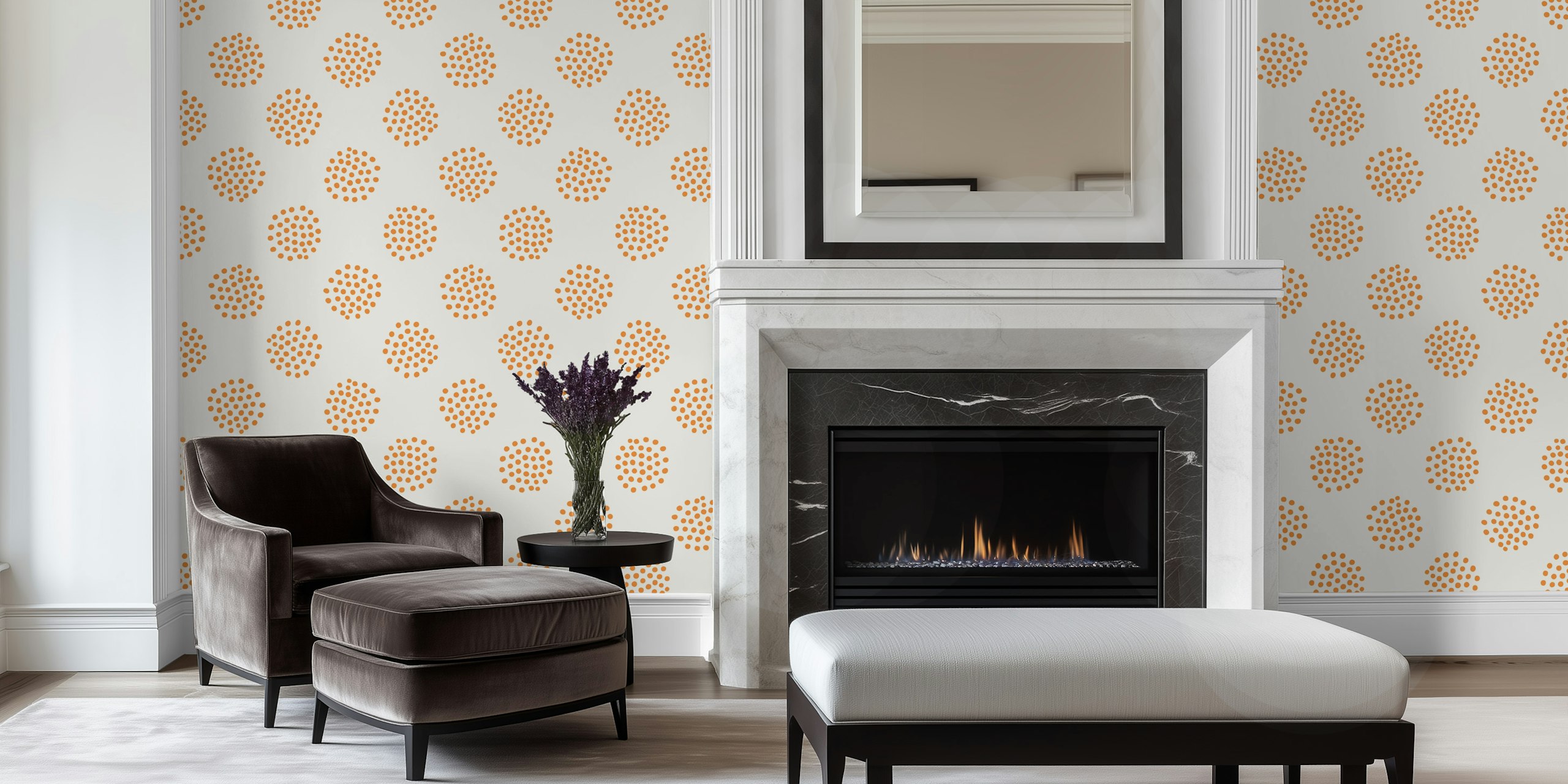 Yellow and orange dot pattern wallpaper