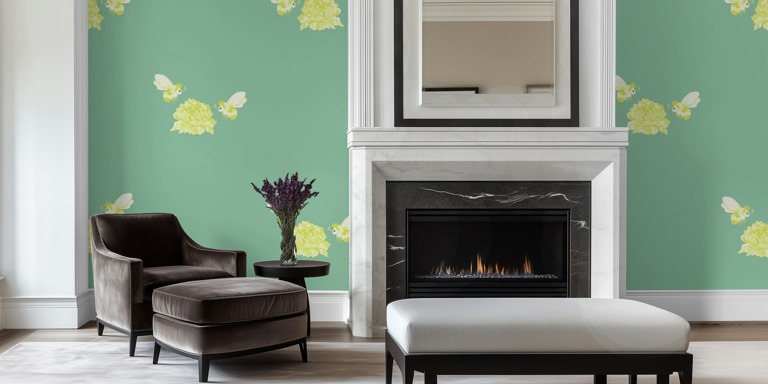 Kuchika Rahasya Flower And Bee 7 wallpaper in room