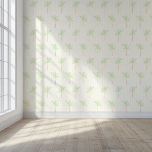 Pastel pink stripe palm tree
