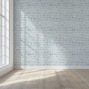 wavy mosaic - monochrome faded blue