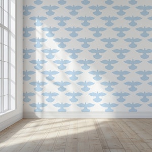 Minimalist Air Blue Doves On White