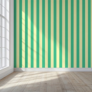 Pastel lemon yellow and green awning stipe