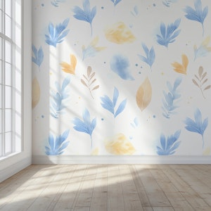 Blue and Gold Leaf Harmony