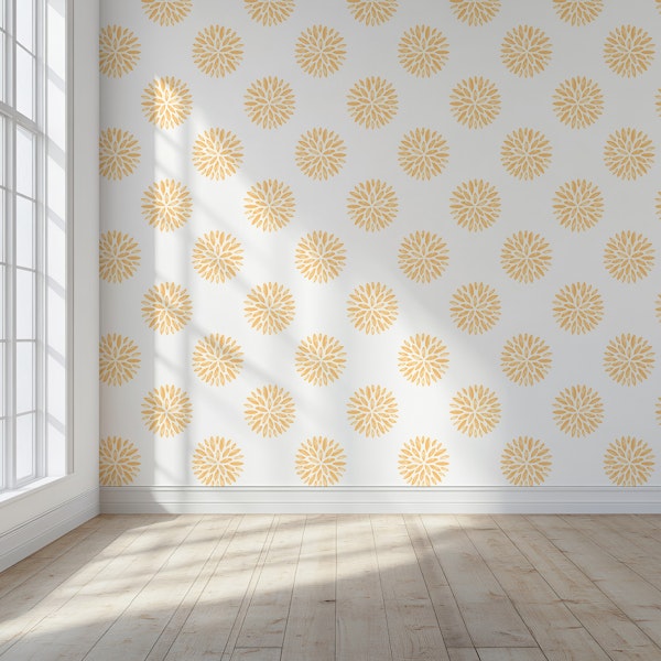 Delicate Floral Beige Sunburst