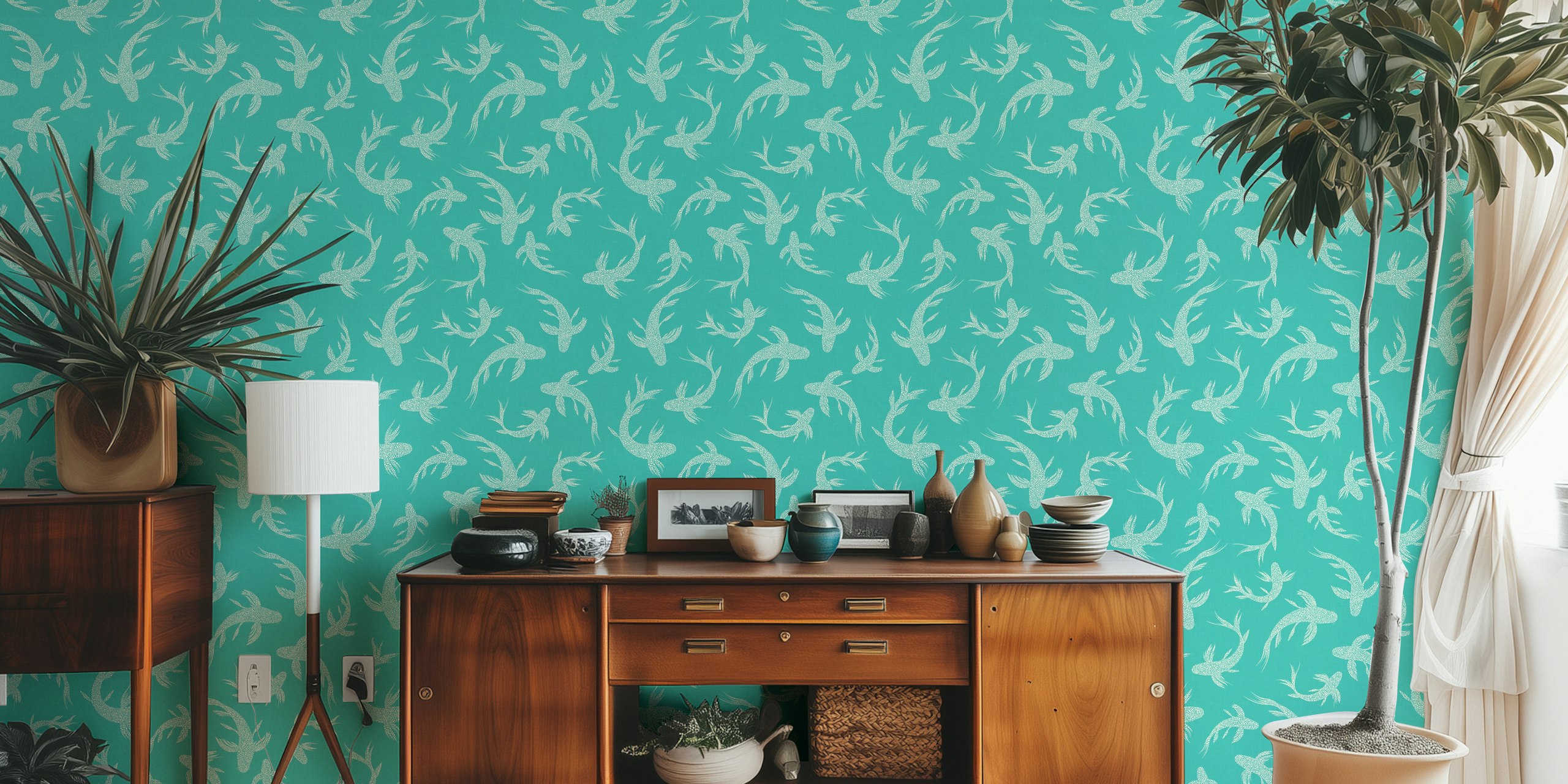 Japanese Koi Ponds wallpaper design