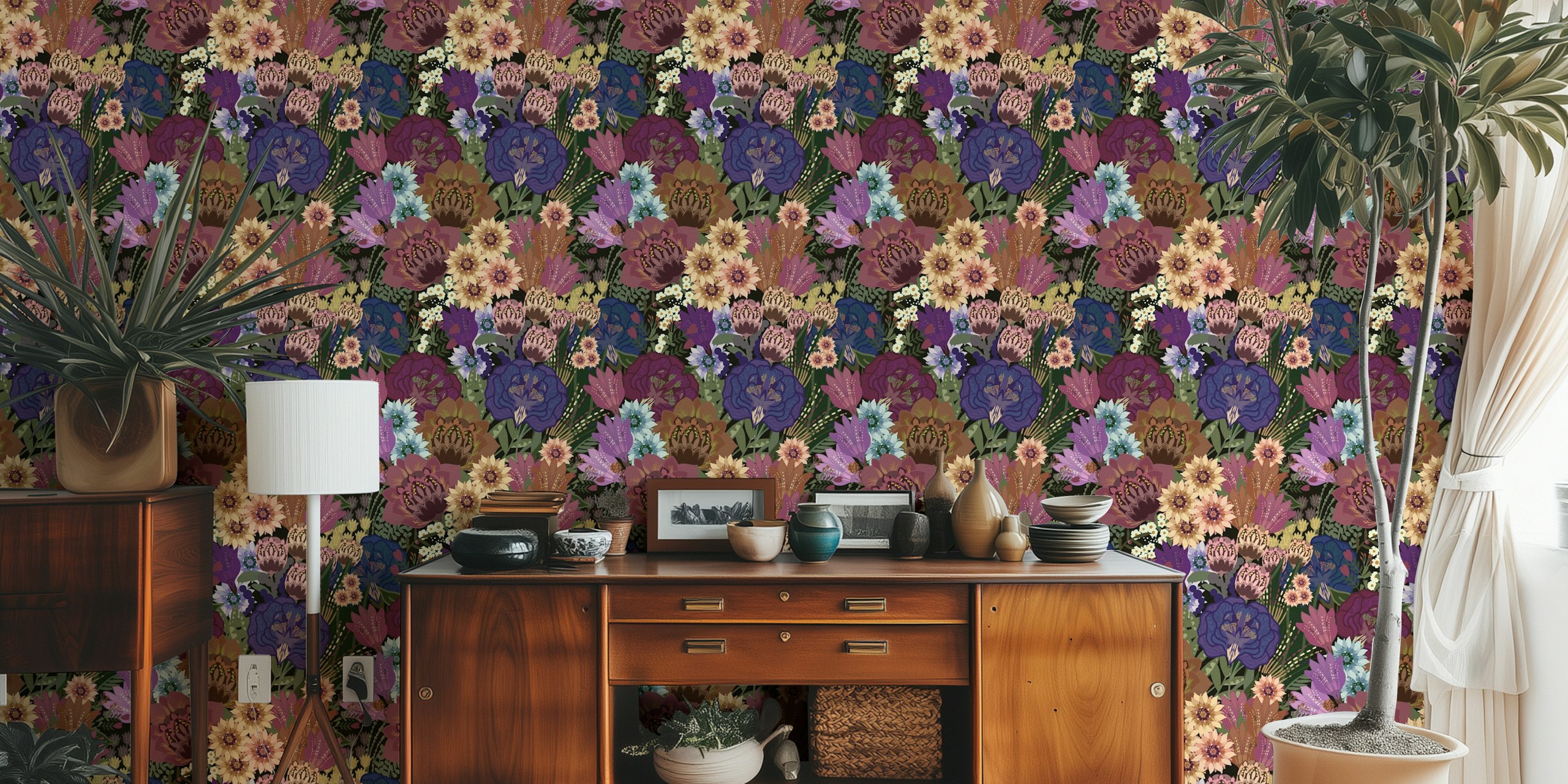 Romantic Floral Dreams tapetdesign i et rom