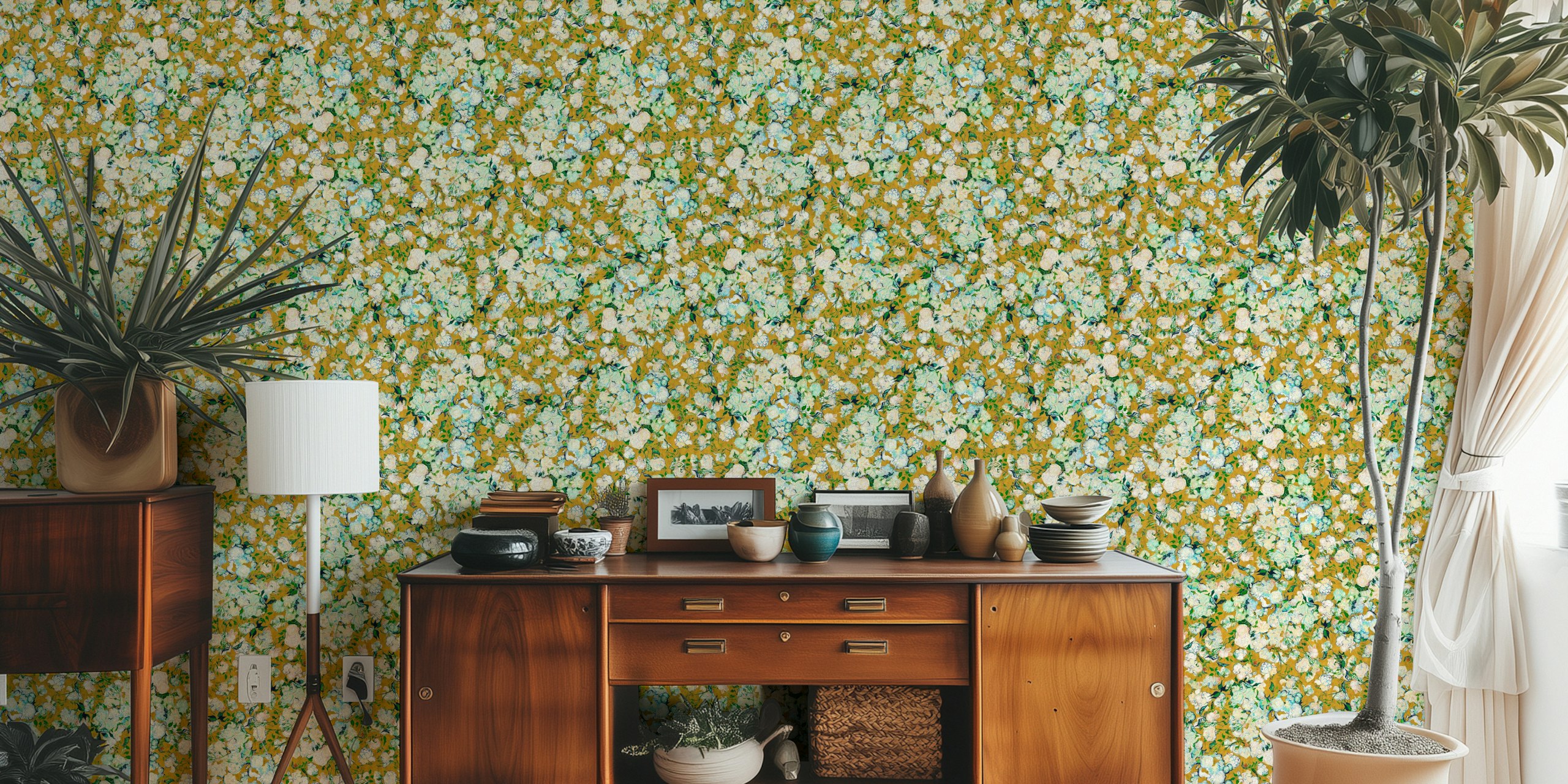 Vincent Van Gogh Roses in Goldenrod Yellow tapeta w pokoju
