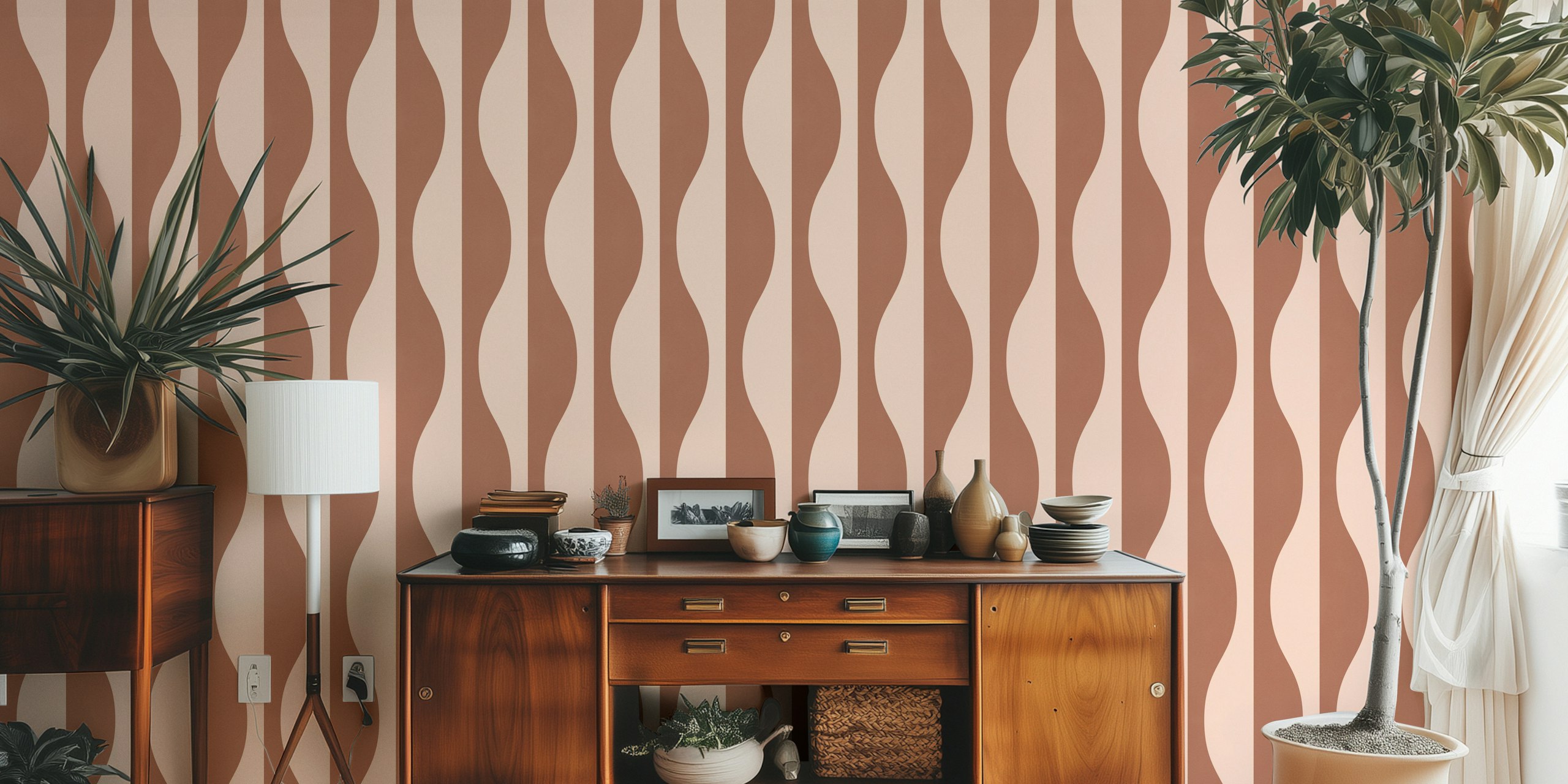 Tapeta Vintage Abstract Geo Shape u sobi