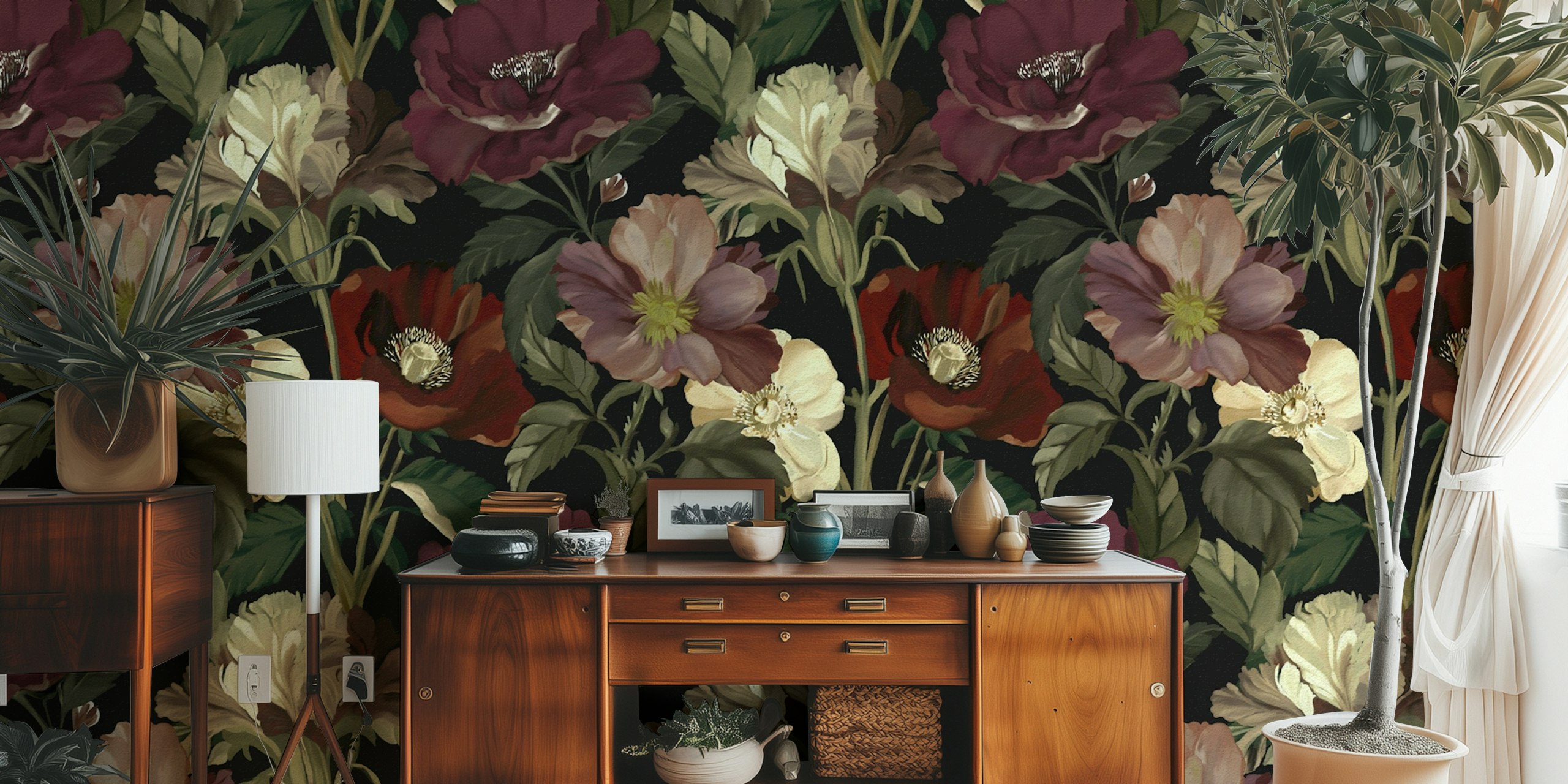 Garden Nocturne floral wallpaper design