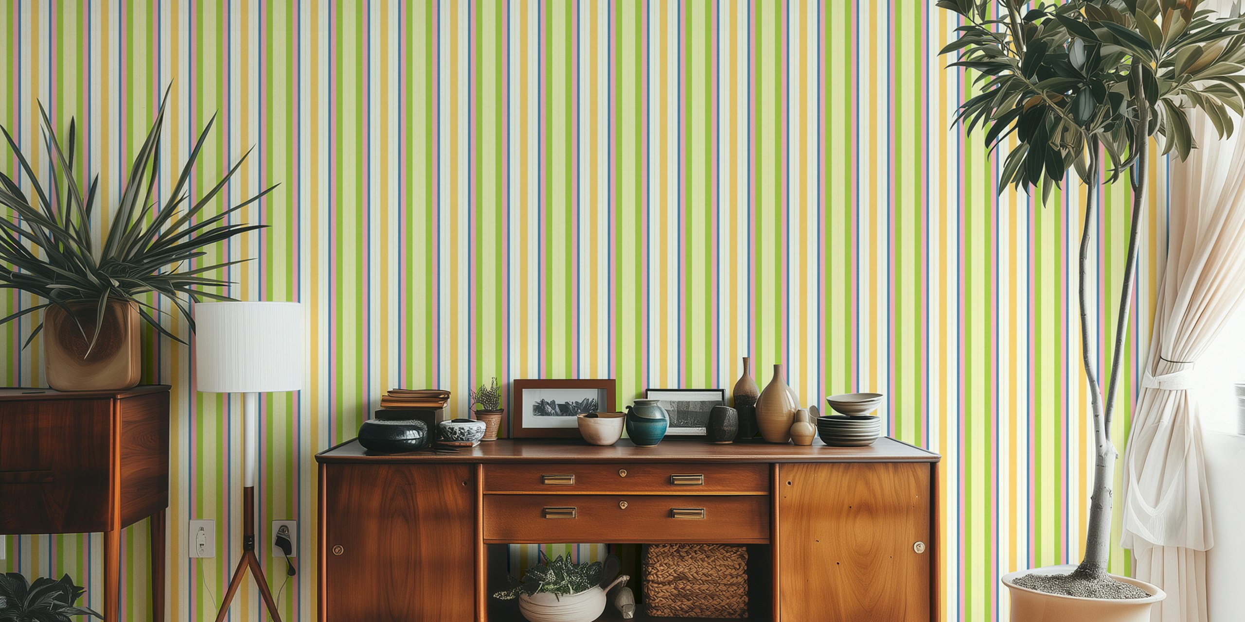 Classic Stripes - Springtime Vibes papel de parede em um quarto