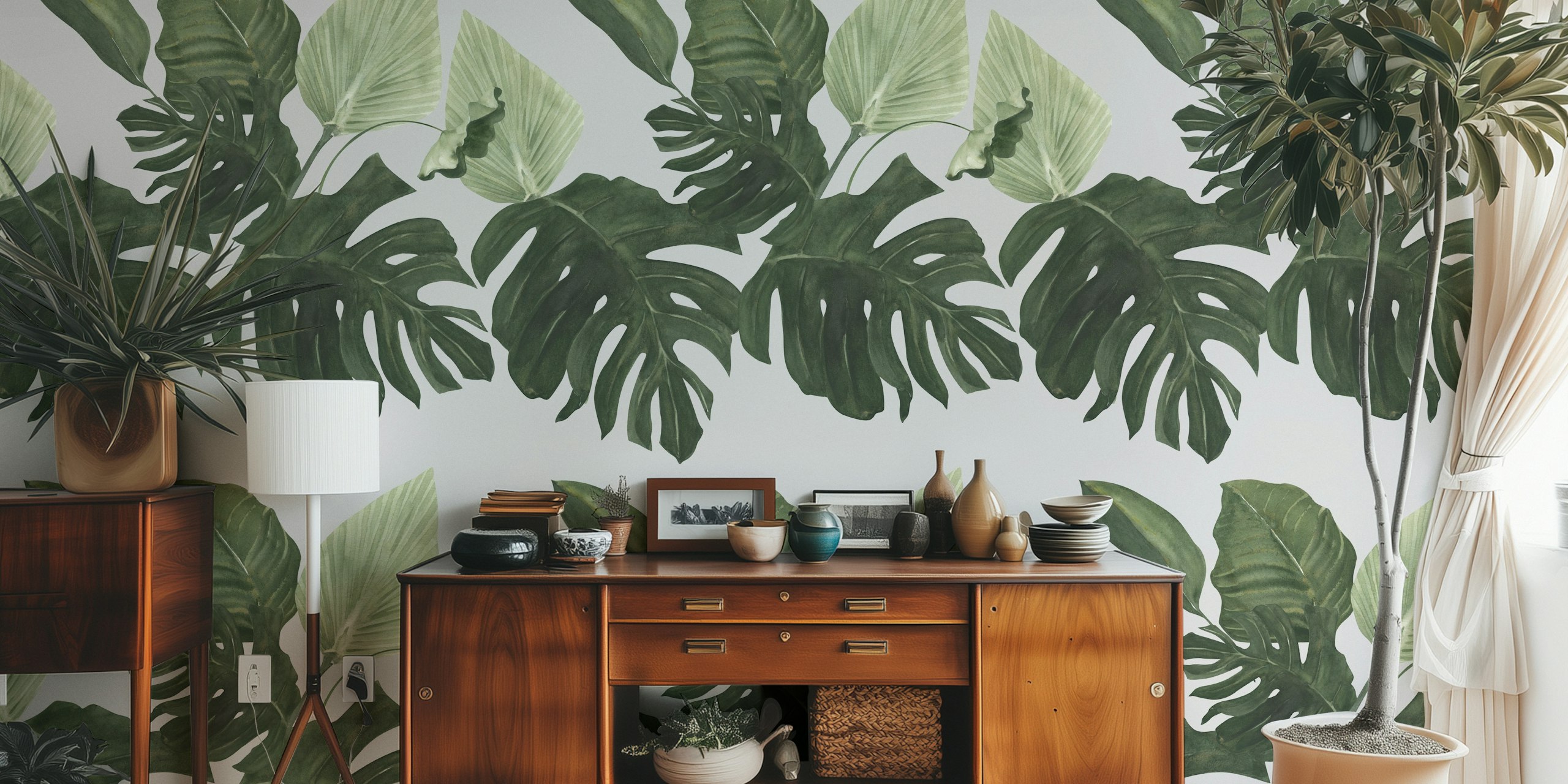 Design tapety Monstera & Palm Leaves