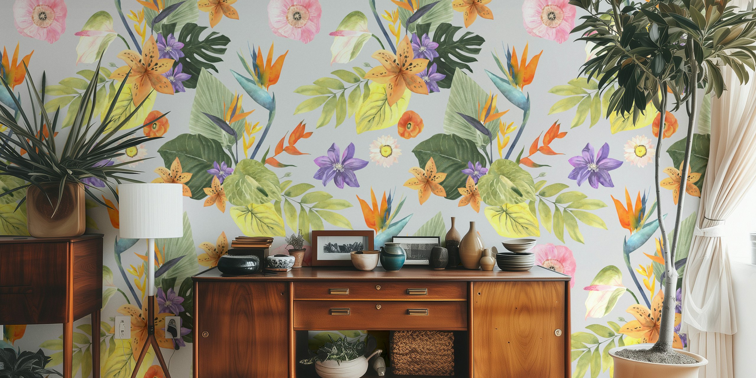 Exotic Flowers och Jungle Greenery tapet