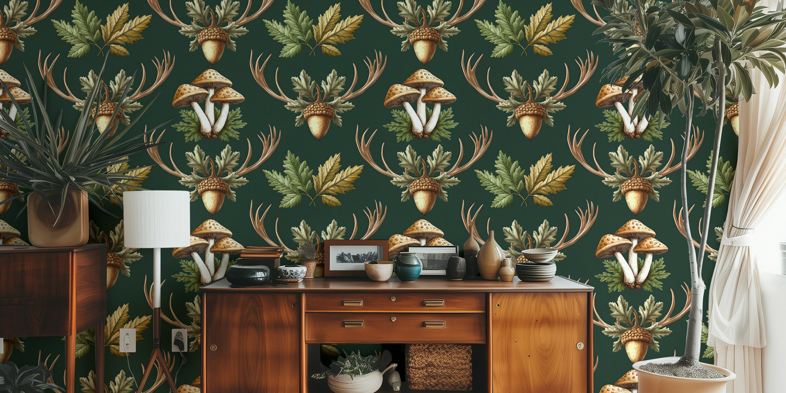 William Morris Vintage Forest Vibes wallpaper design