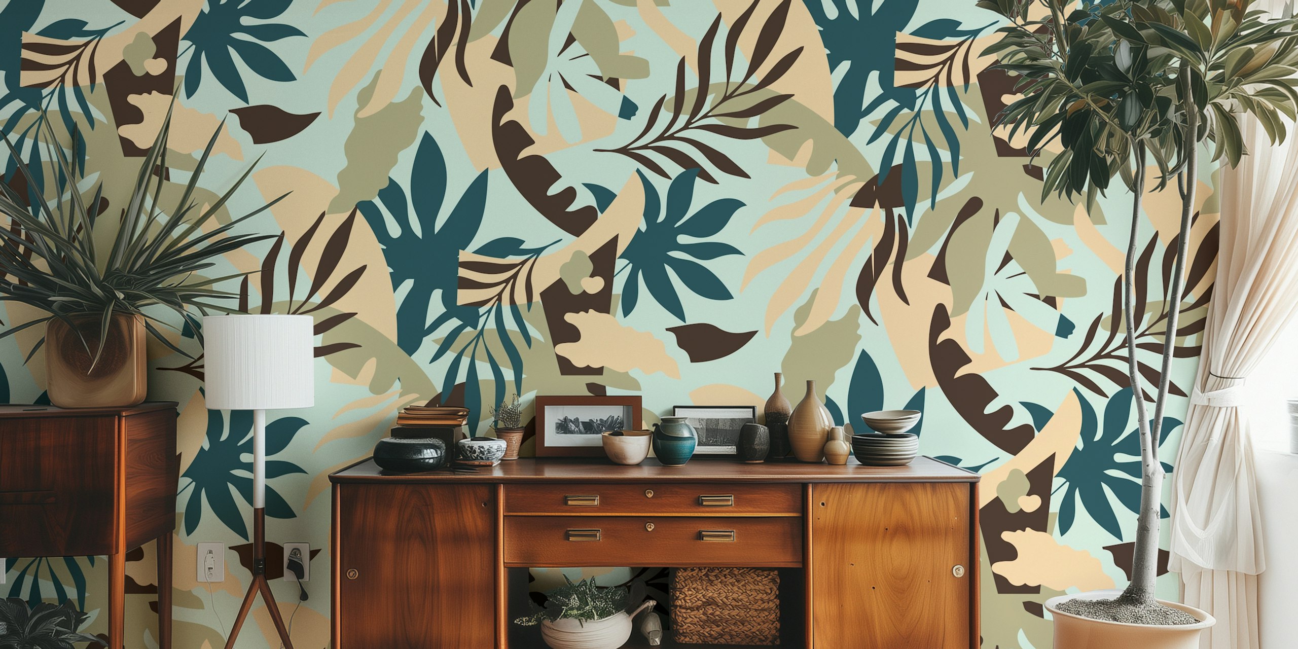 Tropical shapes mint tapasett i et rom