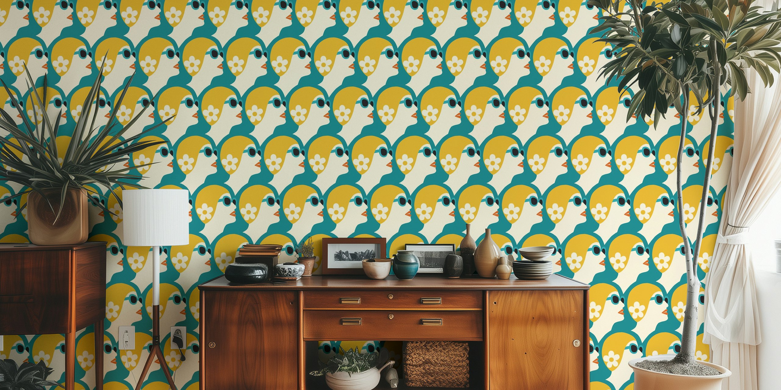 Dizajn tapete Vintage Sea Swimmers