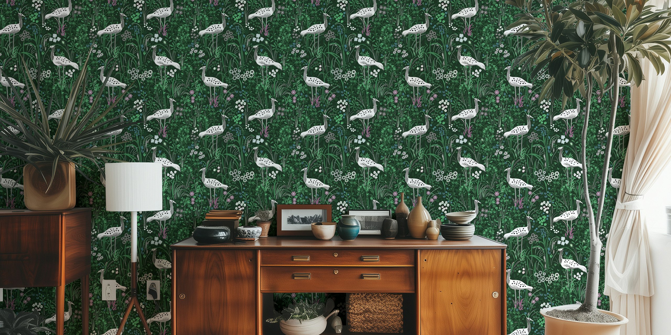 Lush Green Aviary tapet i et rom