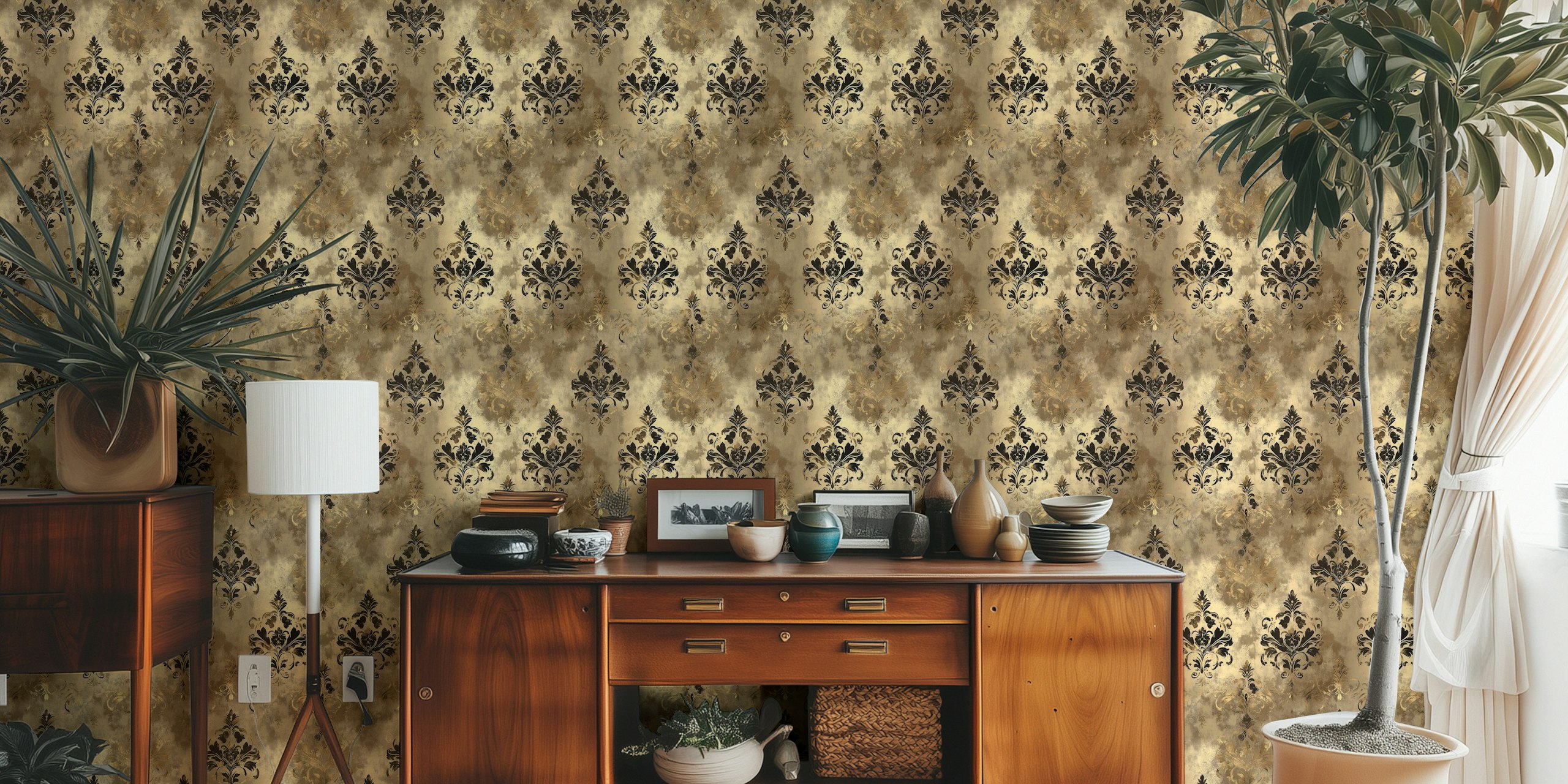Vintage Gold Elegance wallpaper design