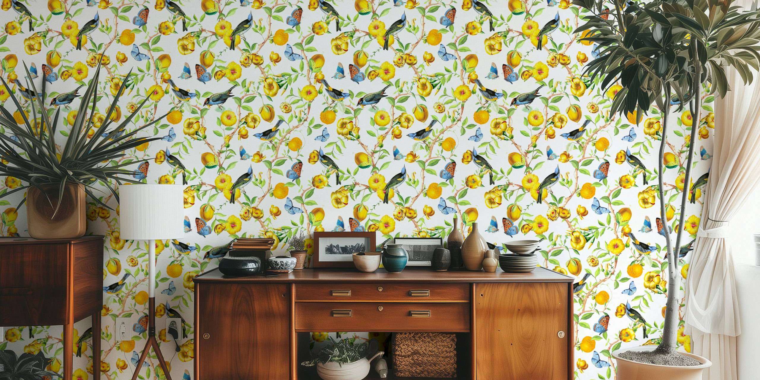 Vintage Colorful Nature Serenade tapet i et rom