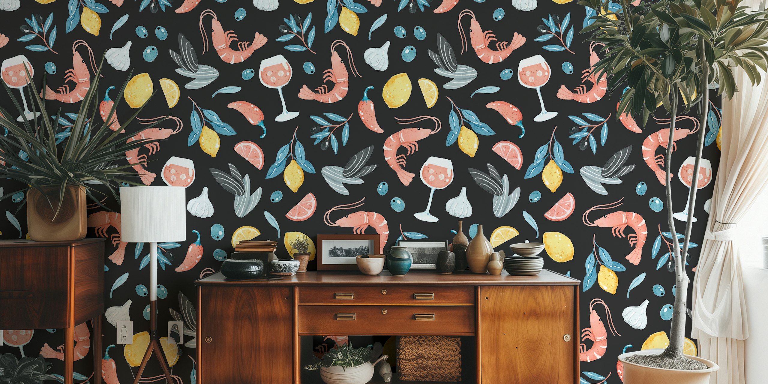 A Taste of Barcelona - black tapeta u sobi