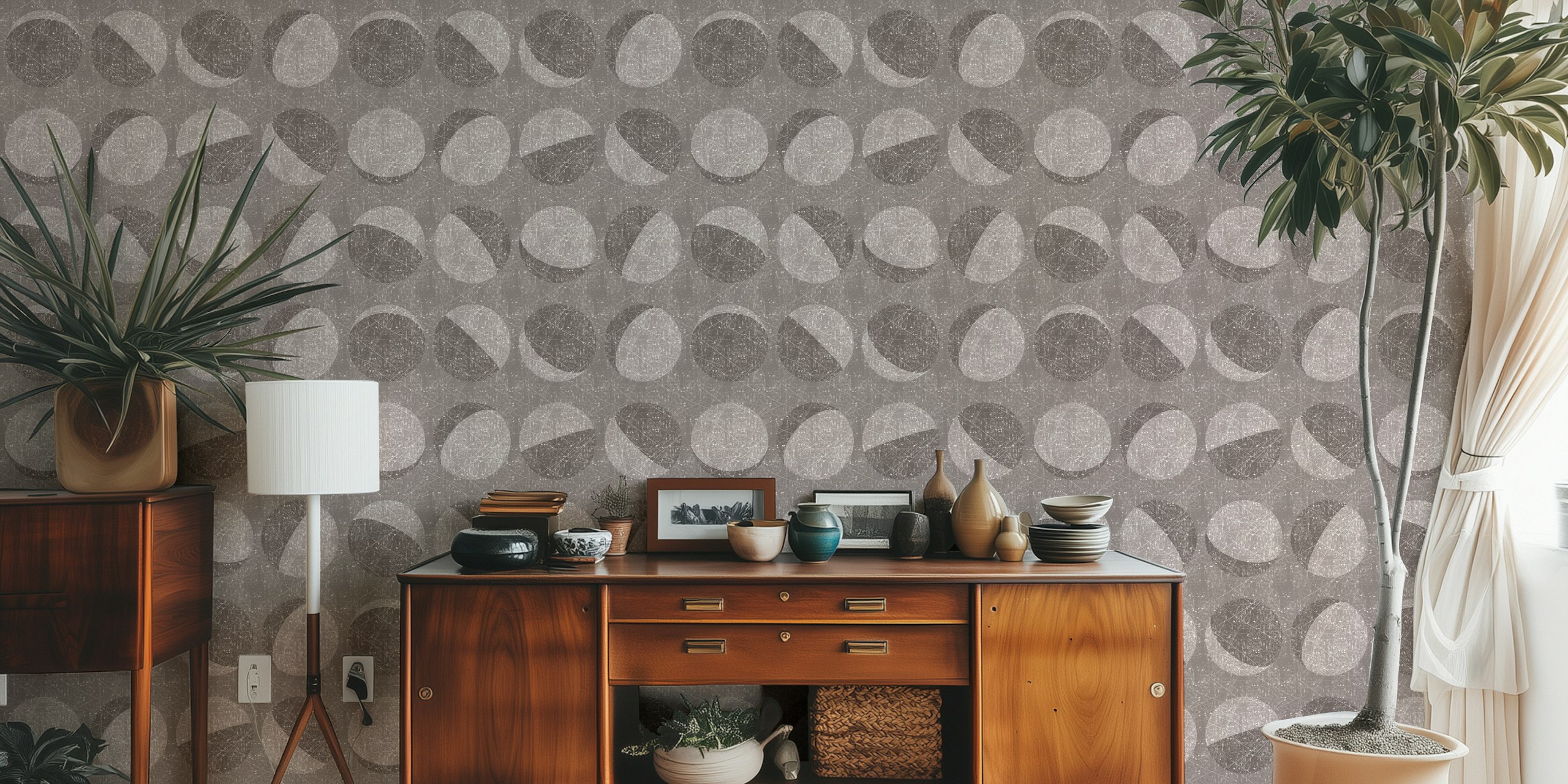 Minimalist Moon Phases tapet i ett rum