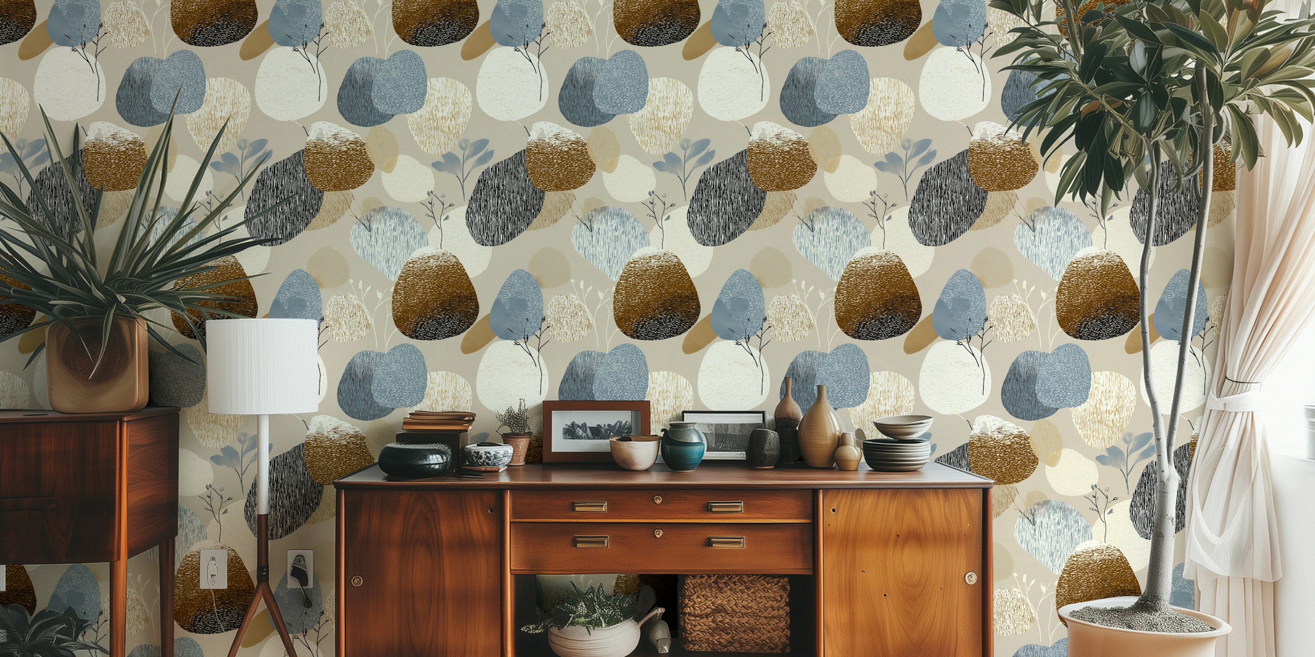 Organic Shapes Delight tapet i ett rum