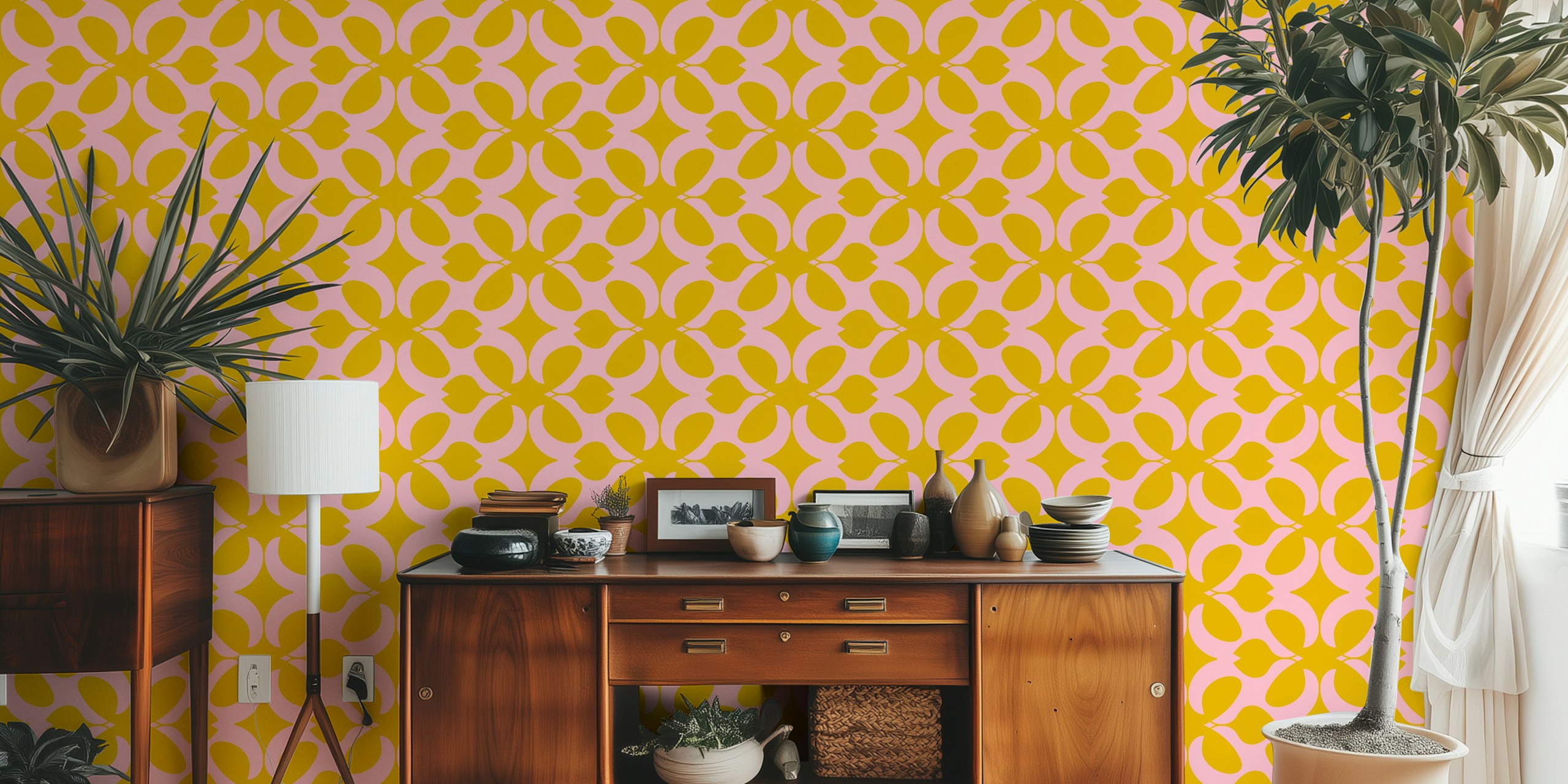 Seeds - Rosa wallpaper displayed in a room