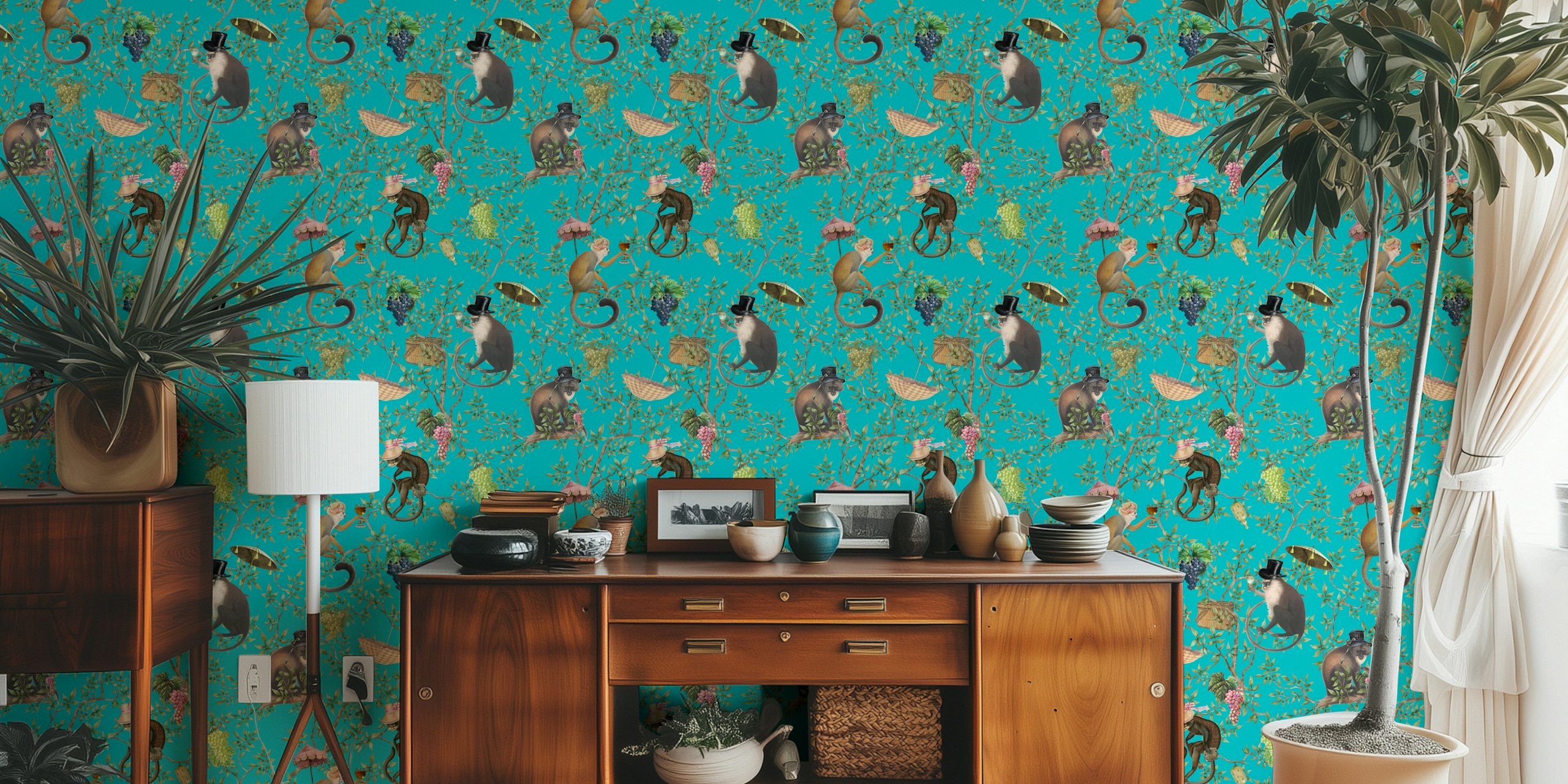 Tapeta Antique Chinoiserie Garden 2 v místnosti