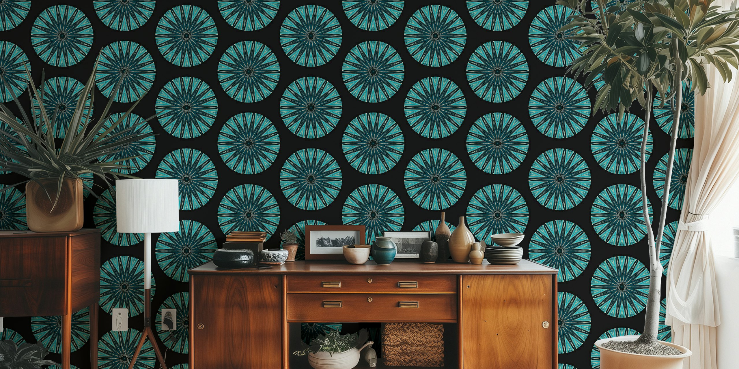 Itämainen välimerellinen pyöreä laattakuvio taaltiin ja kultaa