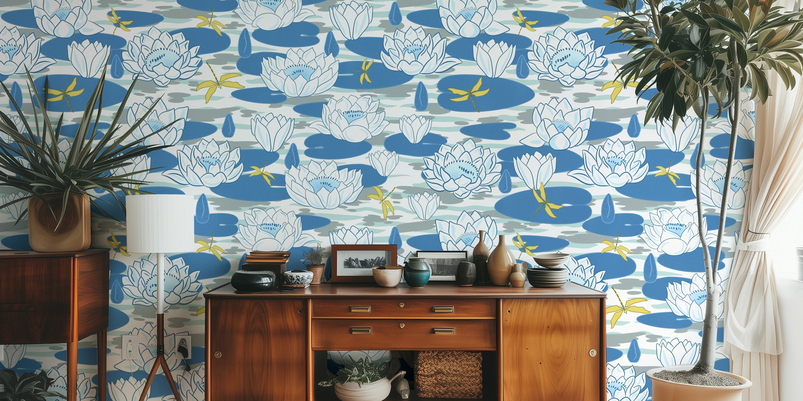 Beautiful Water Lilies 2 tapeta v pokoji