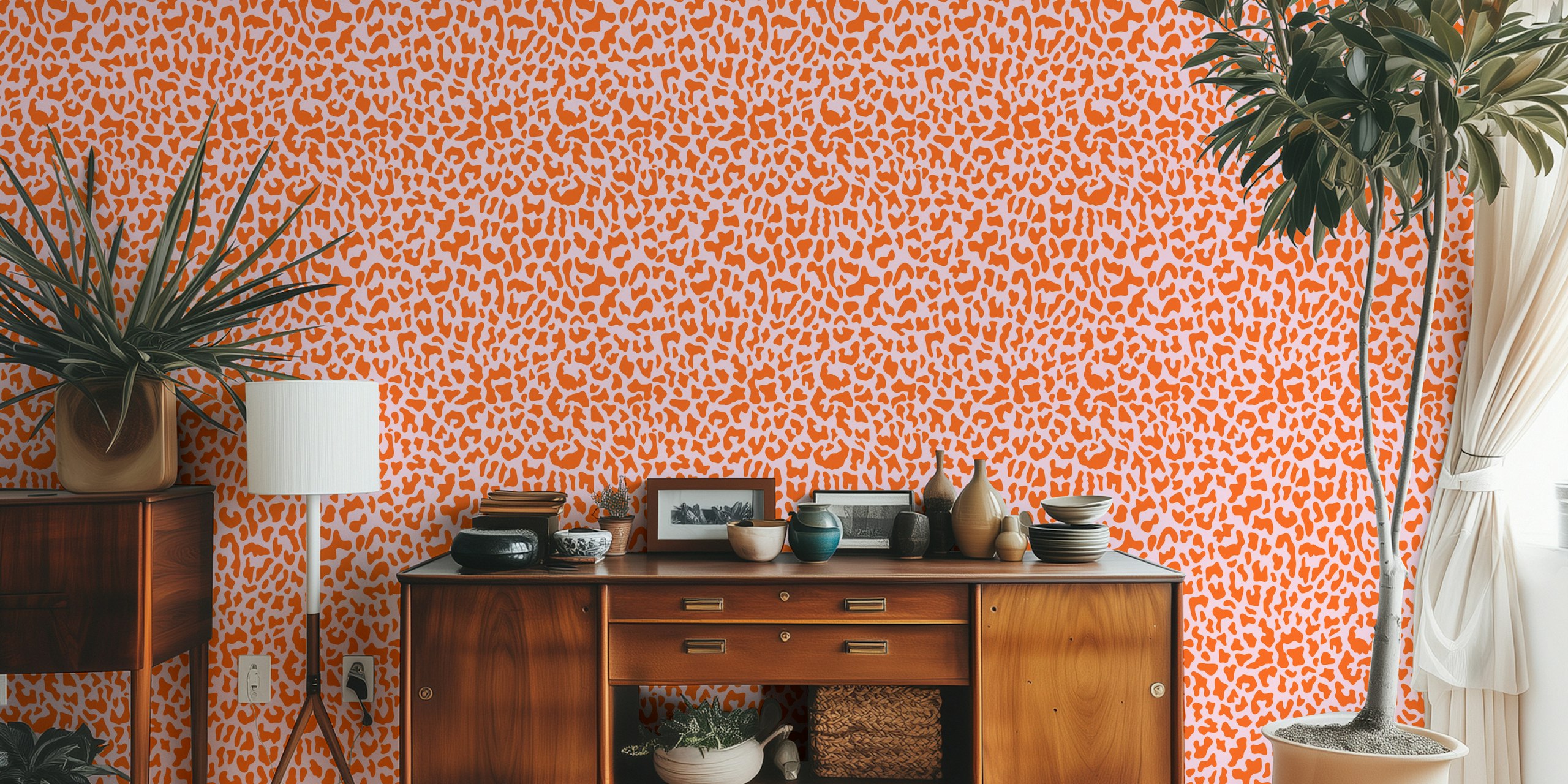Papel de parede Animal Print em um quarto elegante