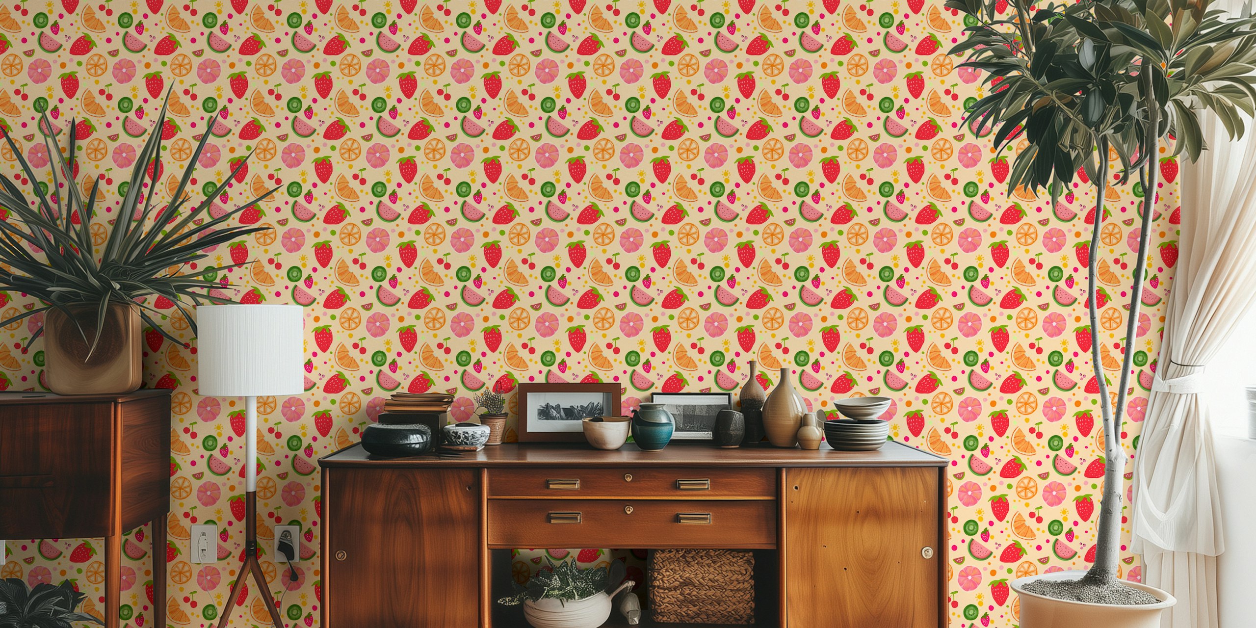 Fruits of the Tropicals papel de parede em um quarto