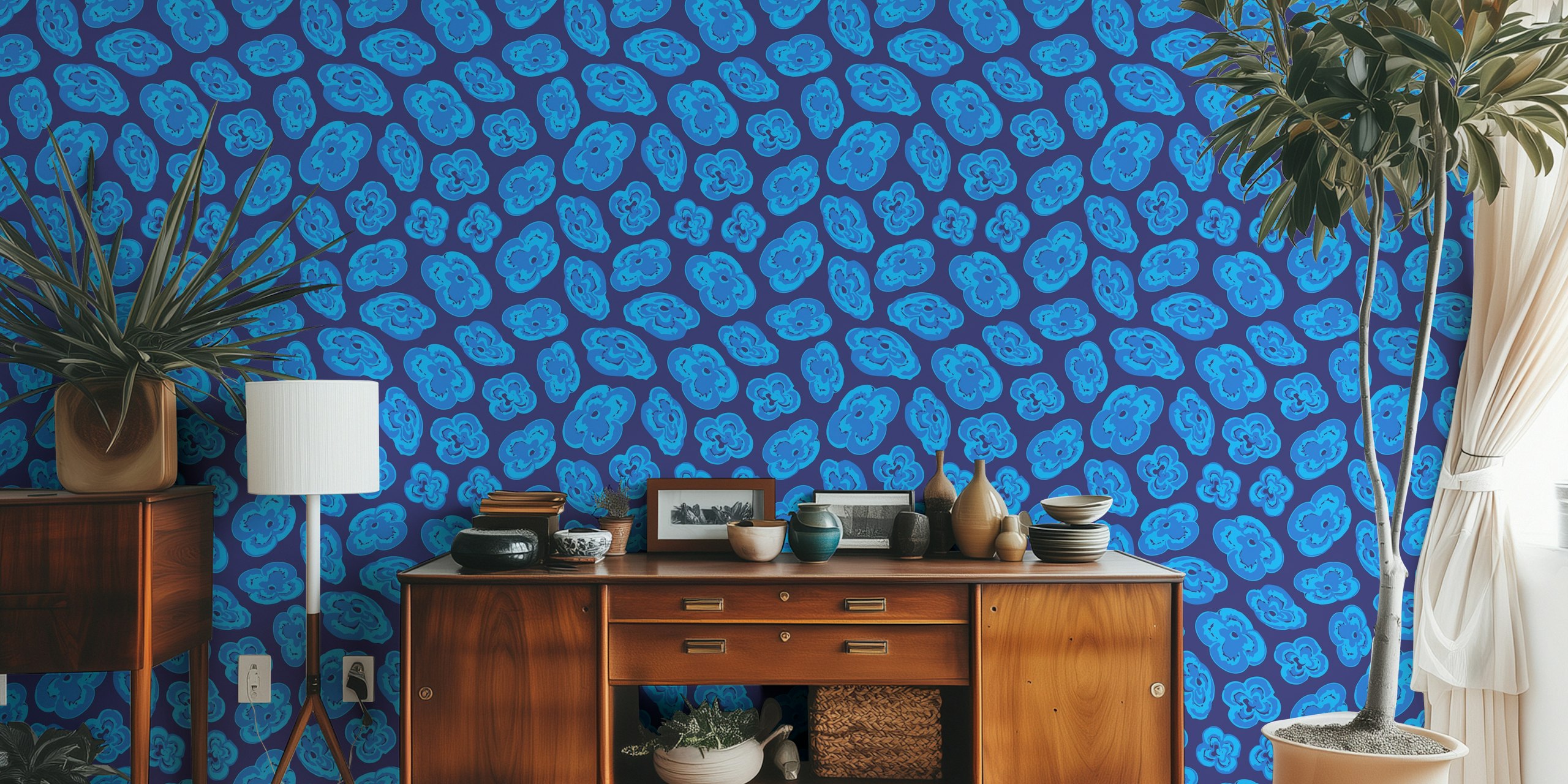 Floating Lilies Abstract Floral Tapeta