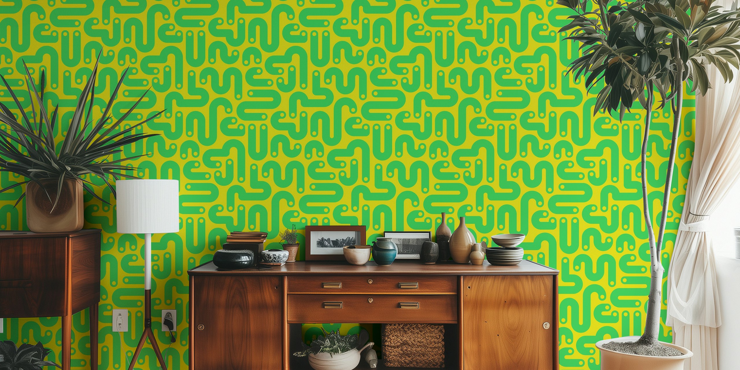 Limão Verde Jelly Beans Curvy 80S Abstract