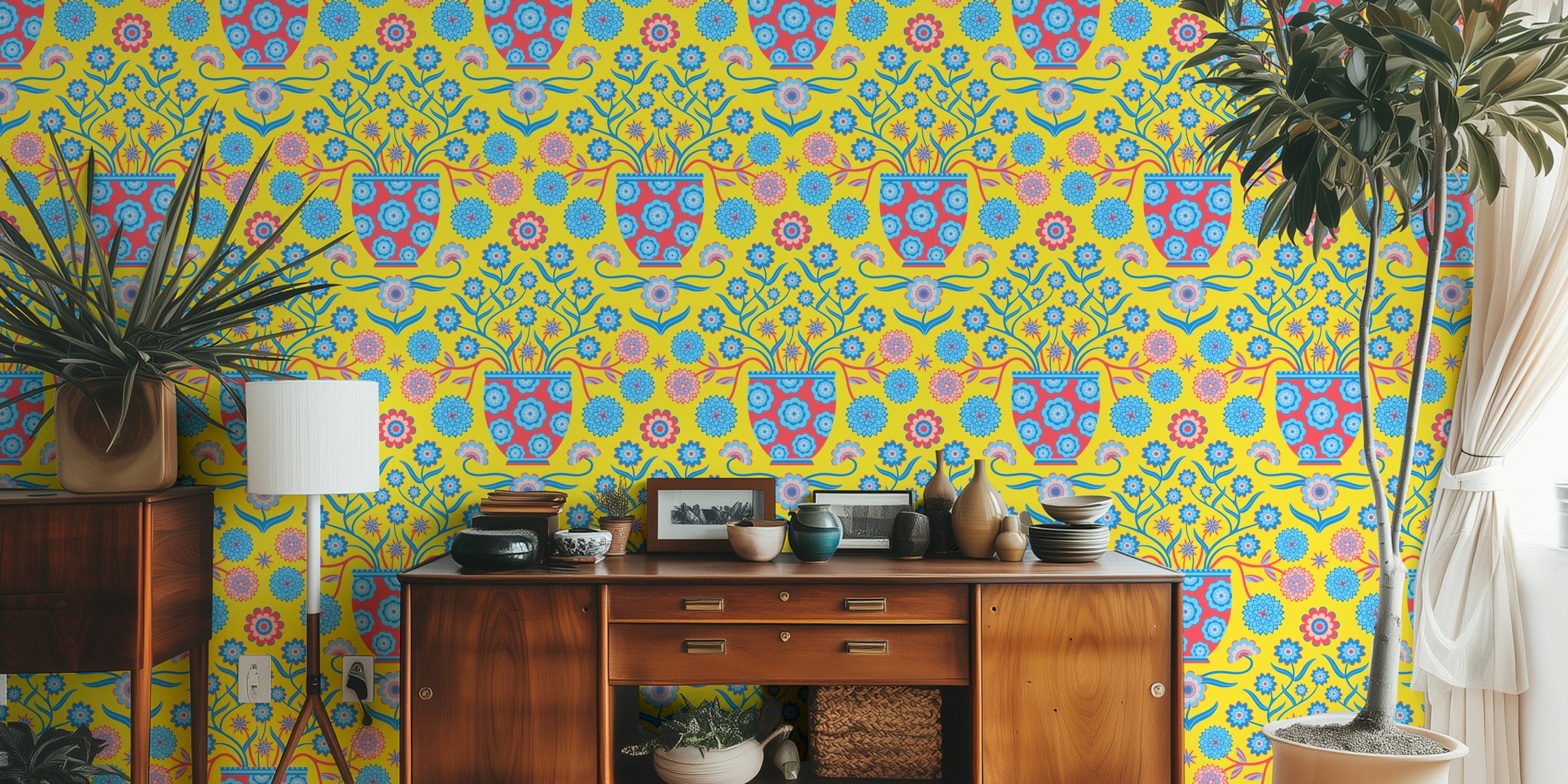 Žlutý květinový design